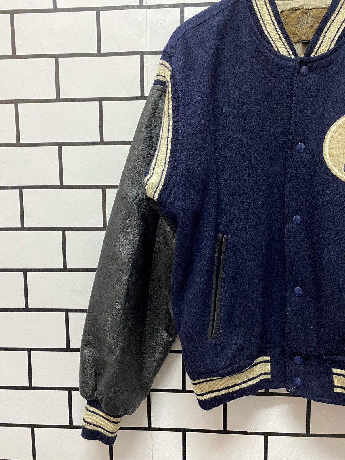 Golden Bear × Vintage Vintage 90’s Bears Surf Boards leather Wool Varsity Jacket Size US M / EU 48-50 / 2 - 7 Thumbnail