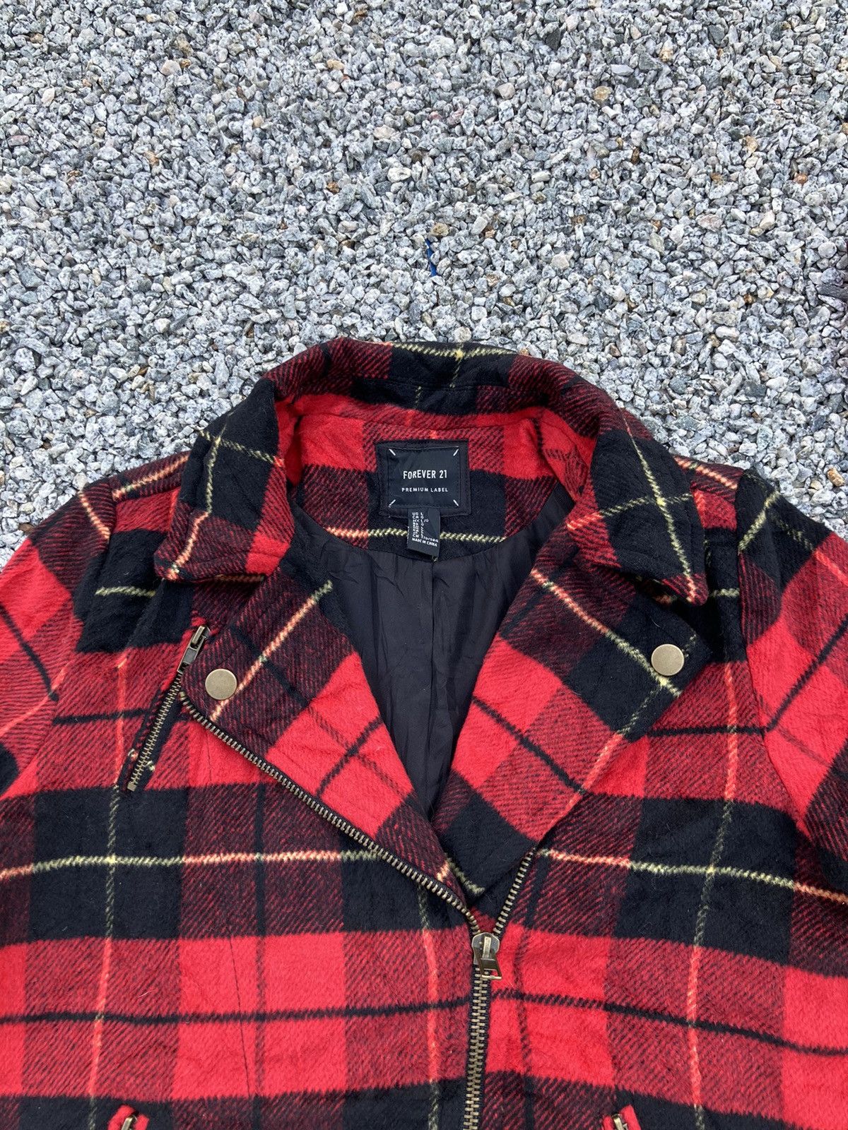 Forever 21 ⭐️BIDDING OFFER⭐️ PUNK CHECKERED WOOL DOUBLE COLLAR JACKET Size US M / EU 48-50 / 2 - 5 Thumbnail