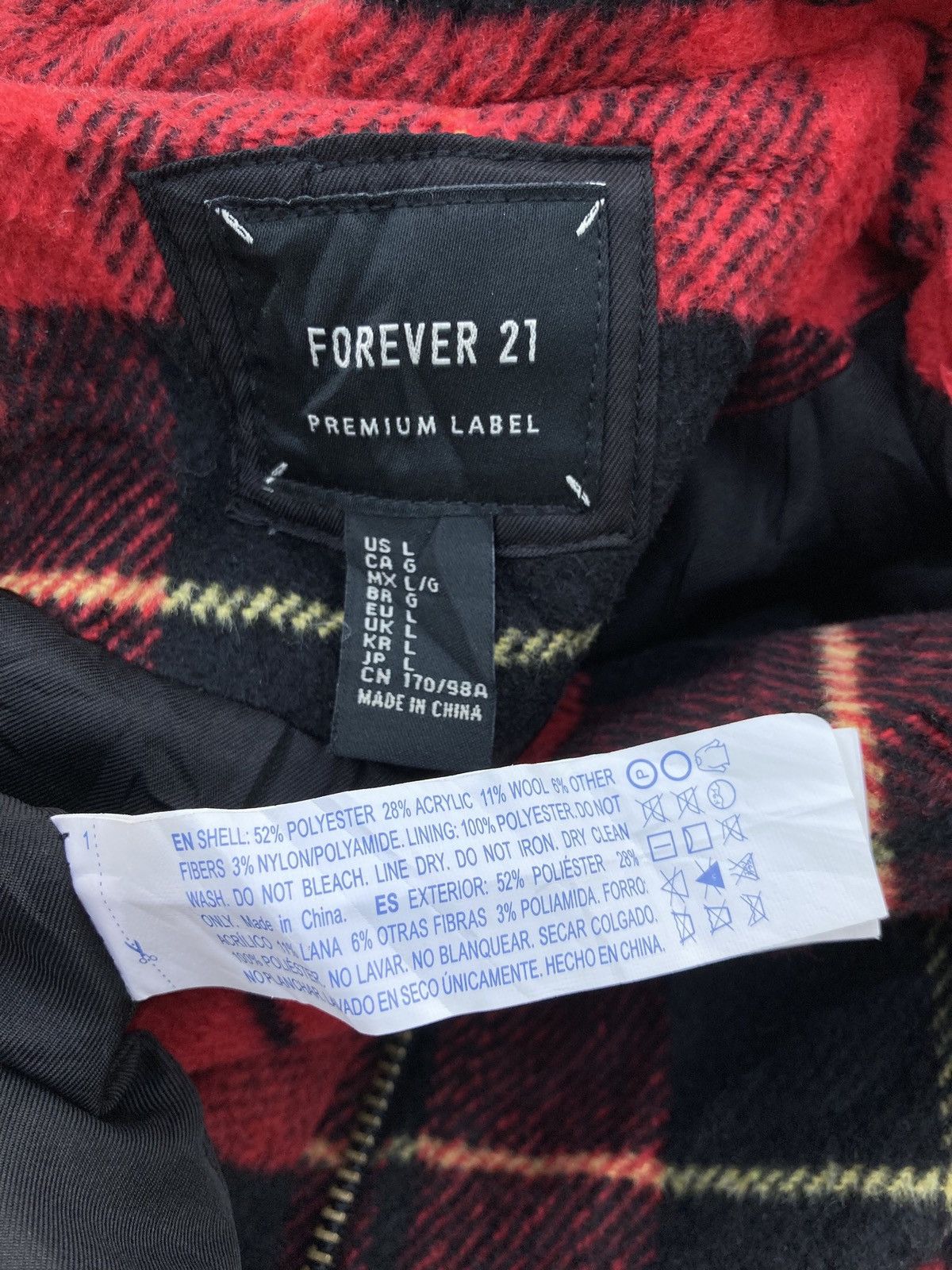 Forever 21 ⭐️BIDDING OFFER⭐️ PUNK CHECKERED WOOL DOUBLE COLLAR JACKET Size US M / EU 48-50 / 2 - 6 Thumbnail