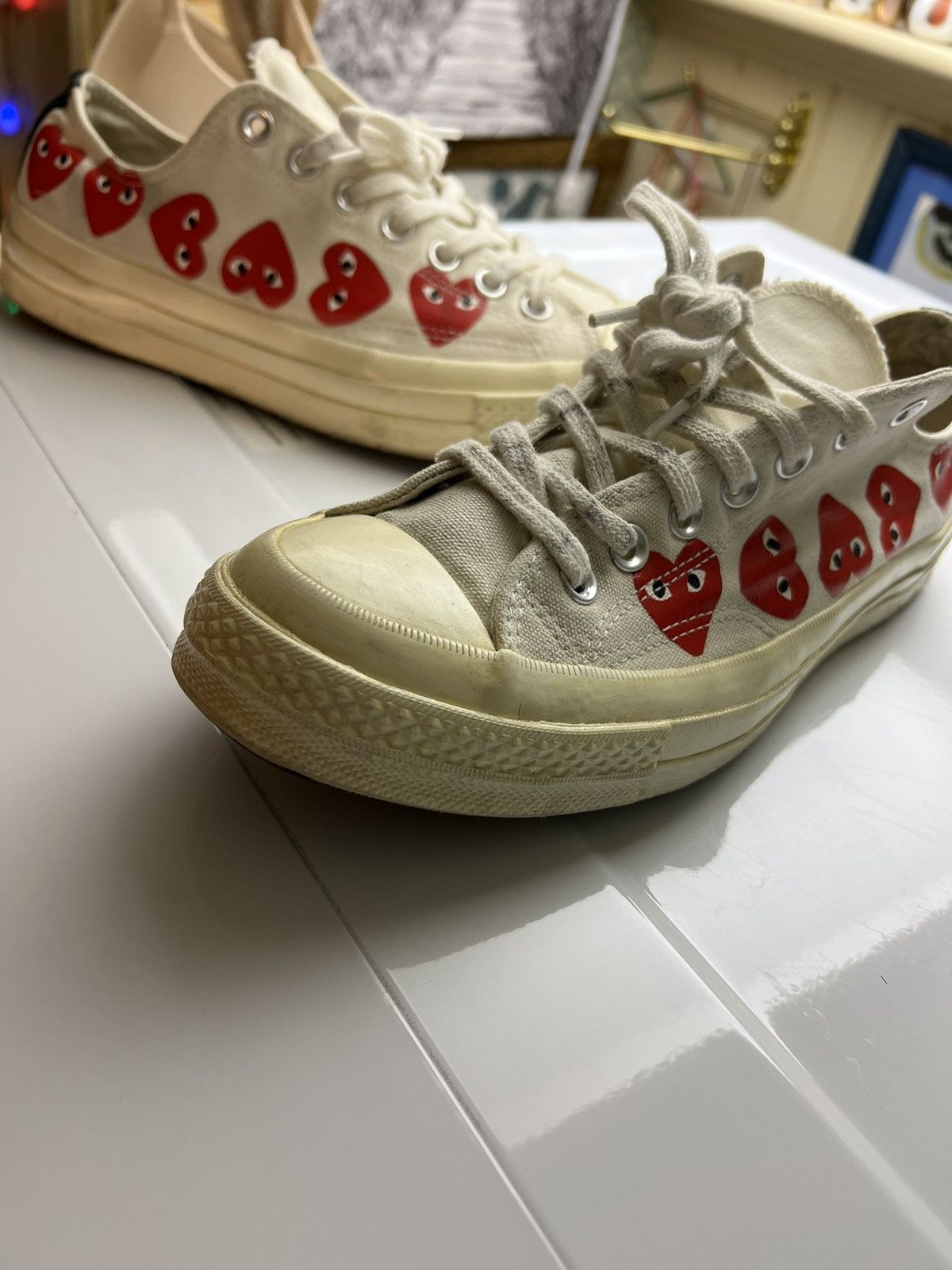 Comme des Garcons × Converse Comme Des Garcons Chuck 70 Low Top Multi Heart Size US 9 / EU 42 - 3 Thumbnail