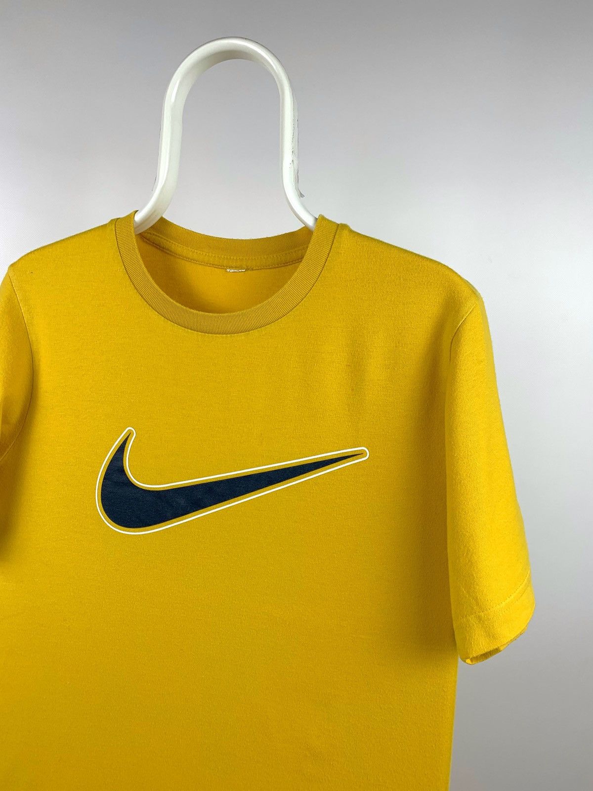 Nike × Vintage Vintage Nike Big Swoosh Yellow T-Shirt Size US S / EU 44-46 / 1 - 5 Thumbnail