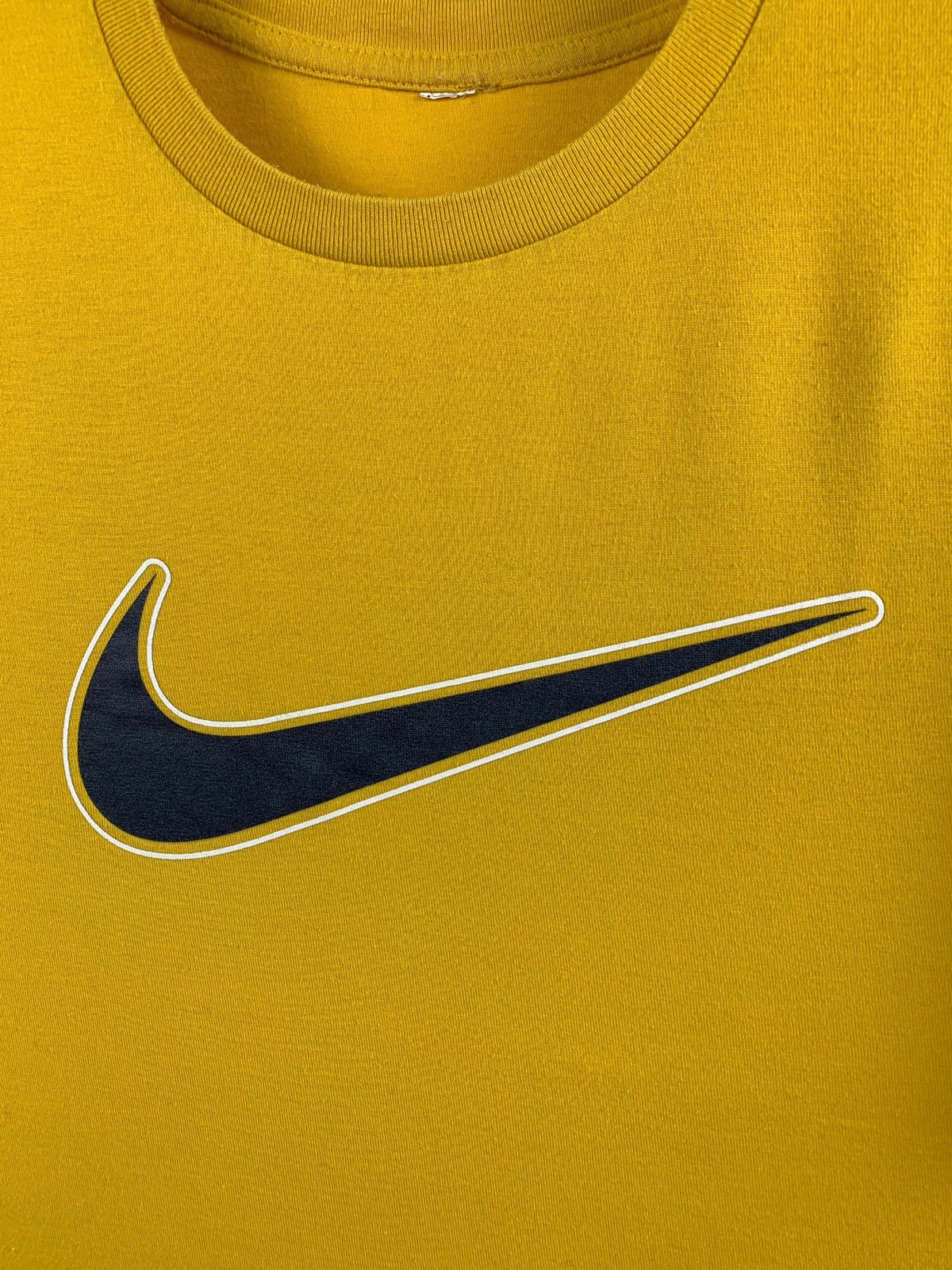 Nike × Vintage Vintage Nike Big Swoosh Yellow T-Shirt Size US S / EU 44-46 / 1 - 8 Thumbnail