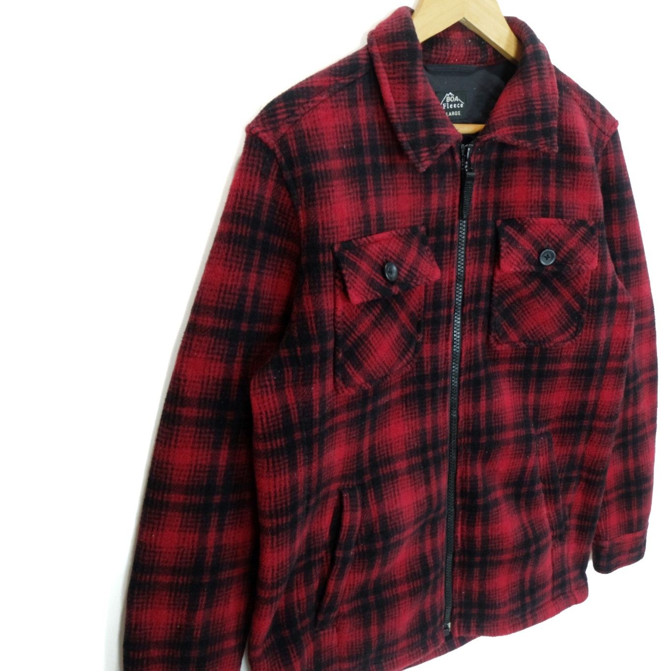 Uniqlo Vintage 2000's UNIQLO Flannel Cowboy Fluffy Fleece Jacket Size US M / EU 48-50 / 2 - 4 Thumbnail