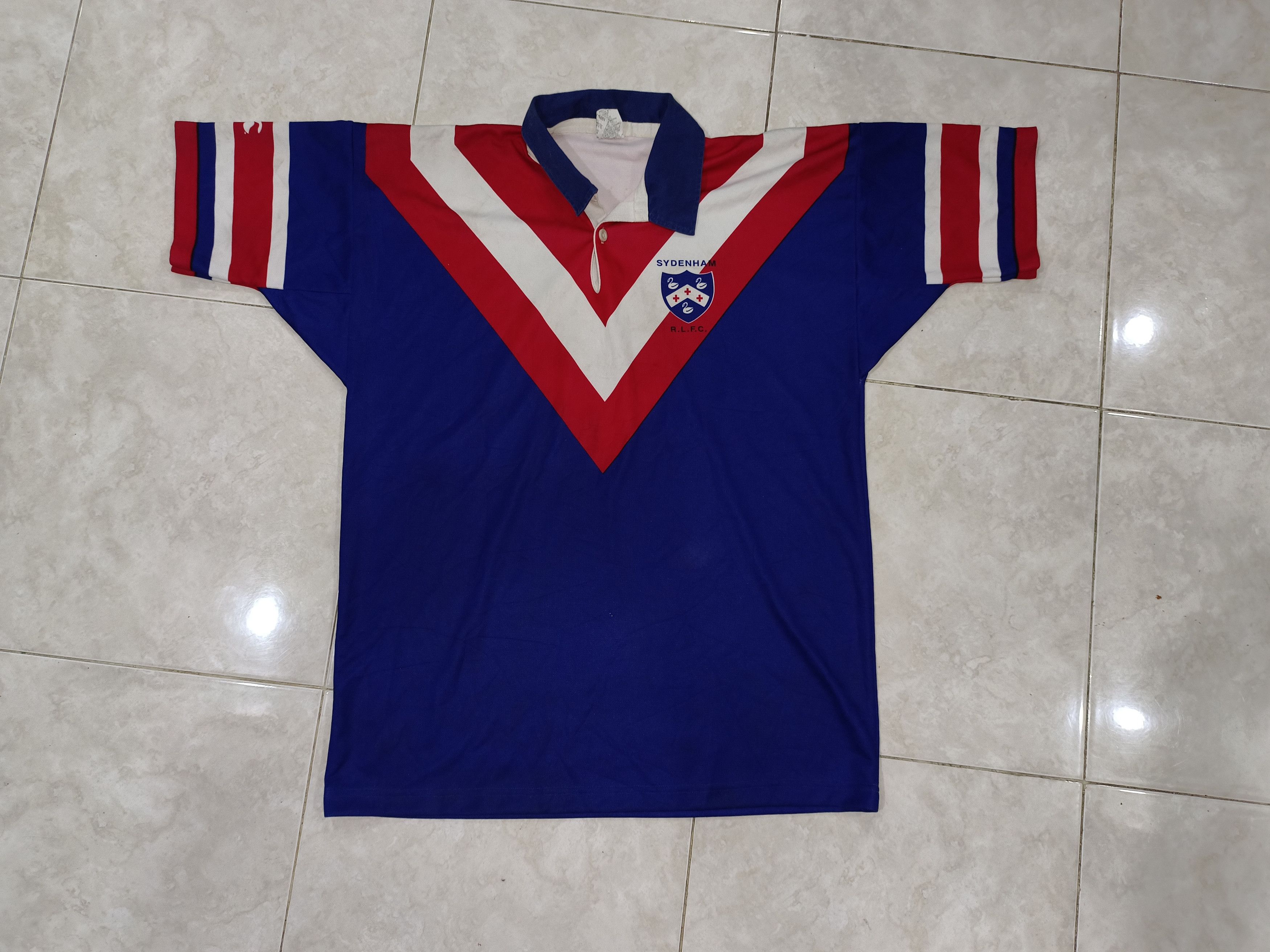 Canterbury New Zealand Polo Shirt Stripe Casual Large