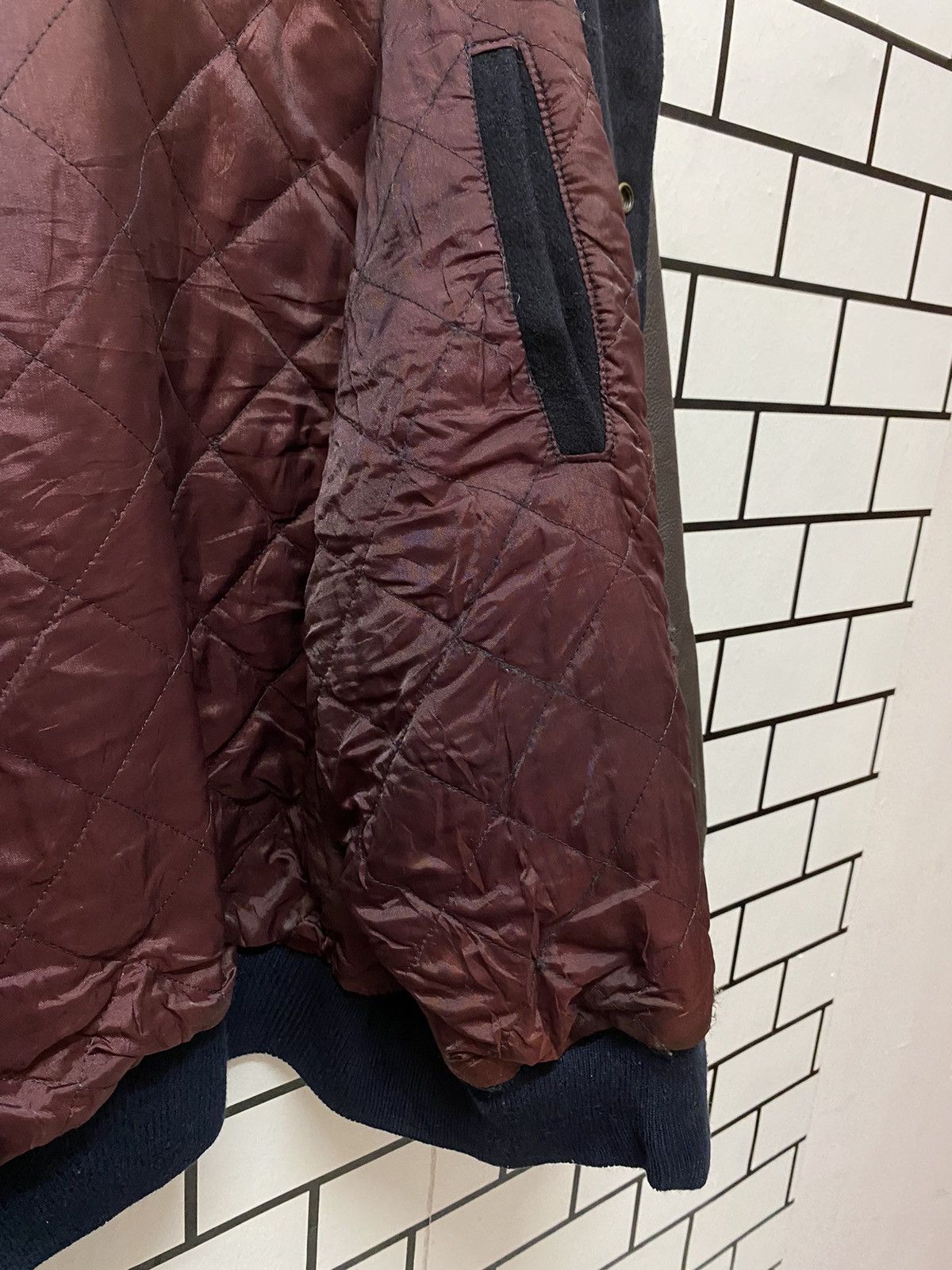 Vintage 90’s Mayson Grey Japan Leather Wool Varsity Jacket