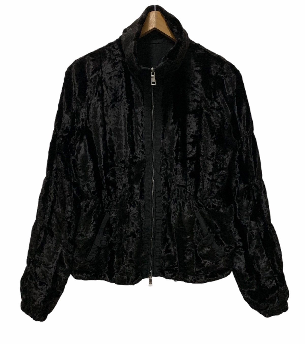 Armani Exchange 🔥 Faux Fur Fabric EMPORIO ARMANI Black Jacket Size US S / EU 44-46 / 1 - 1 Thumbnail