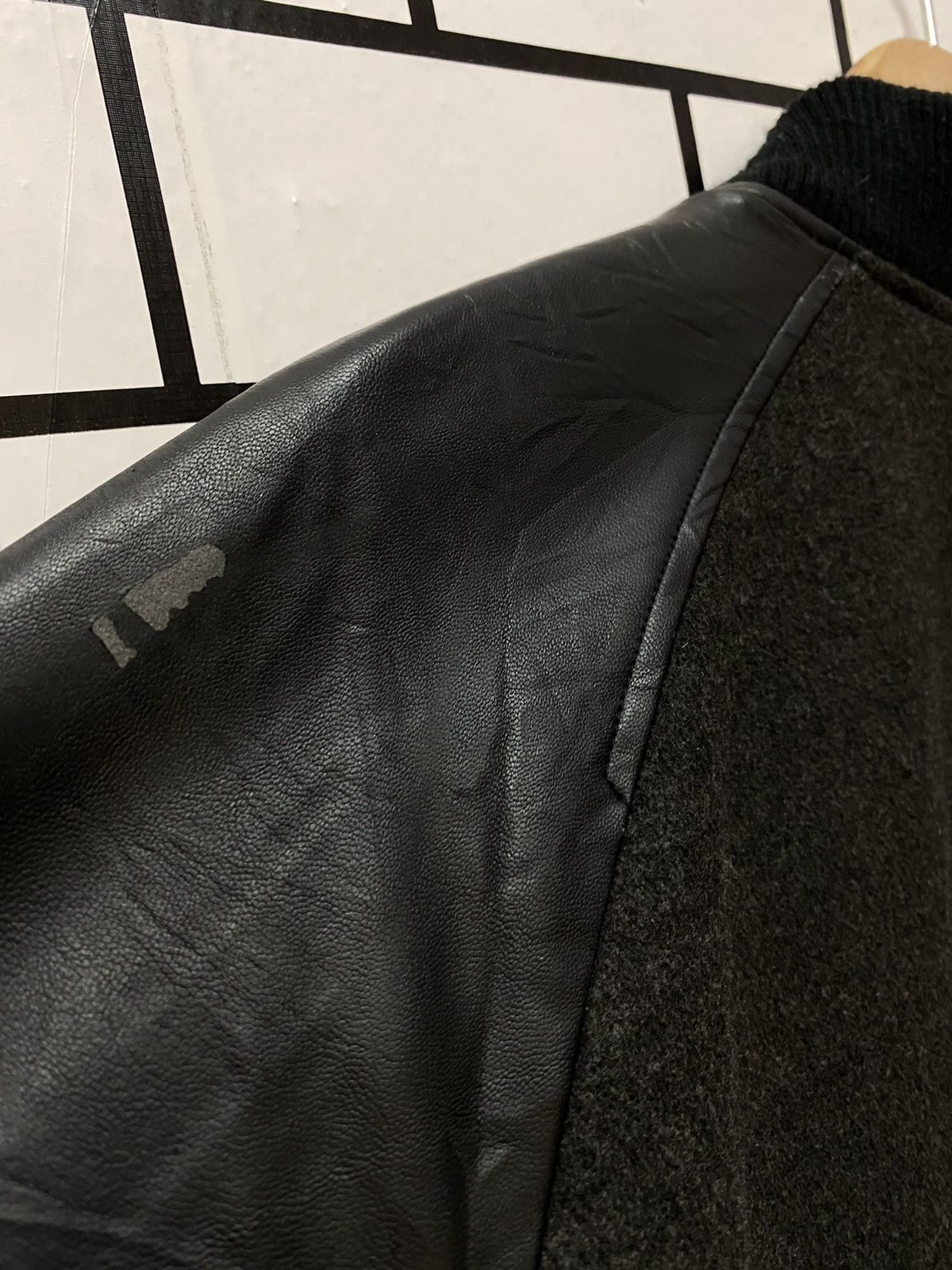 Japanese Brand × Uniqlo Vintage Uniqlo Varsity Jacket Faux Leather Varsity Jacket Size US L / EU 52-54 / 3 - 12 Thumbnail