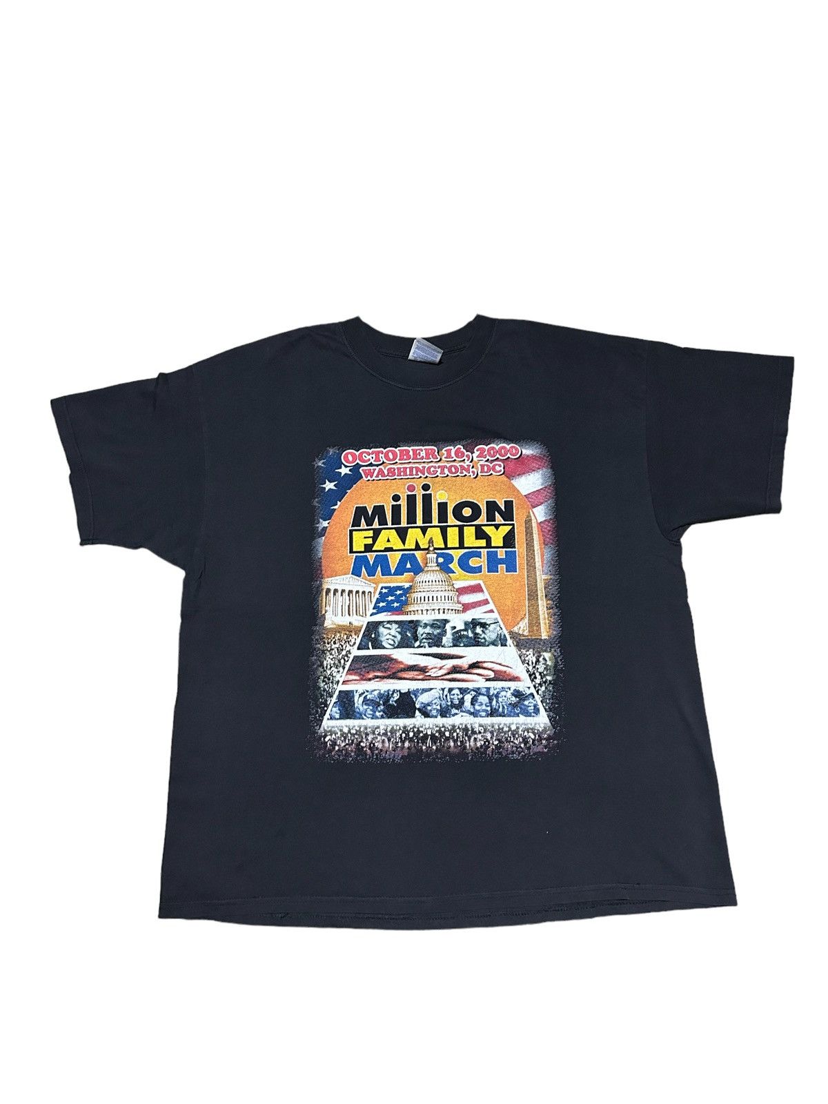 image of Vintage 2000S Million Family March Rap Tee in Black, Men's (Size XL)