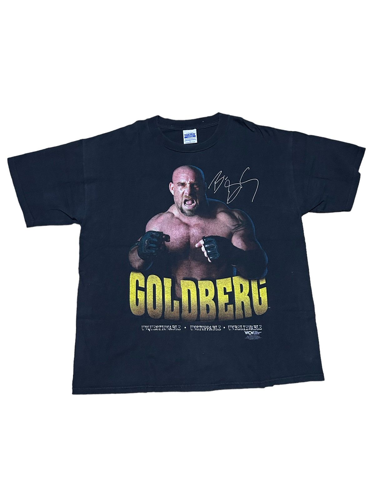 image of Vintage x Wcwnwo 1990S Wcw Goldberg Tshirt in Black, Men's (Size XL)