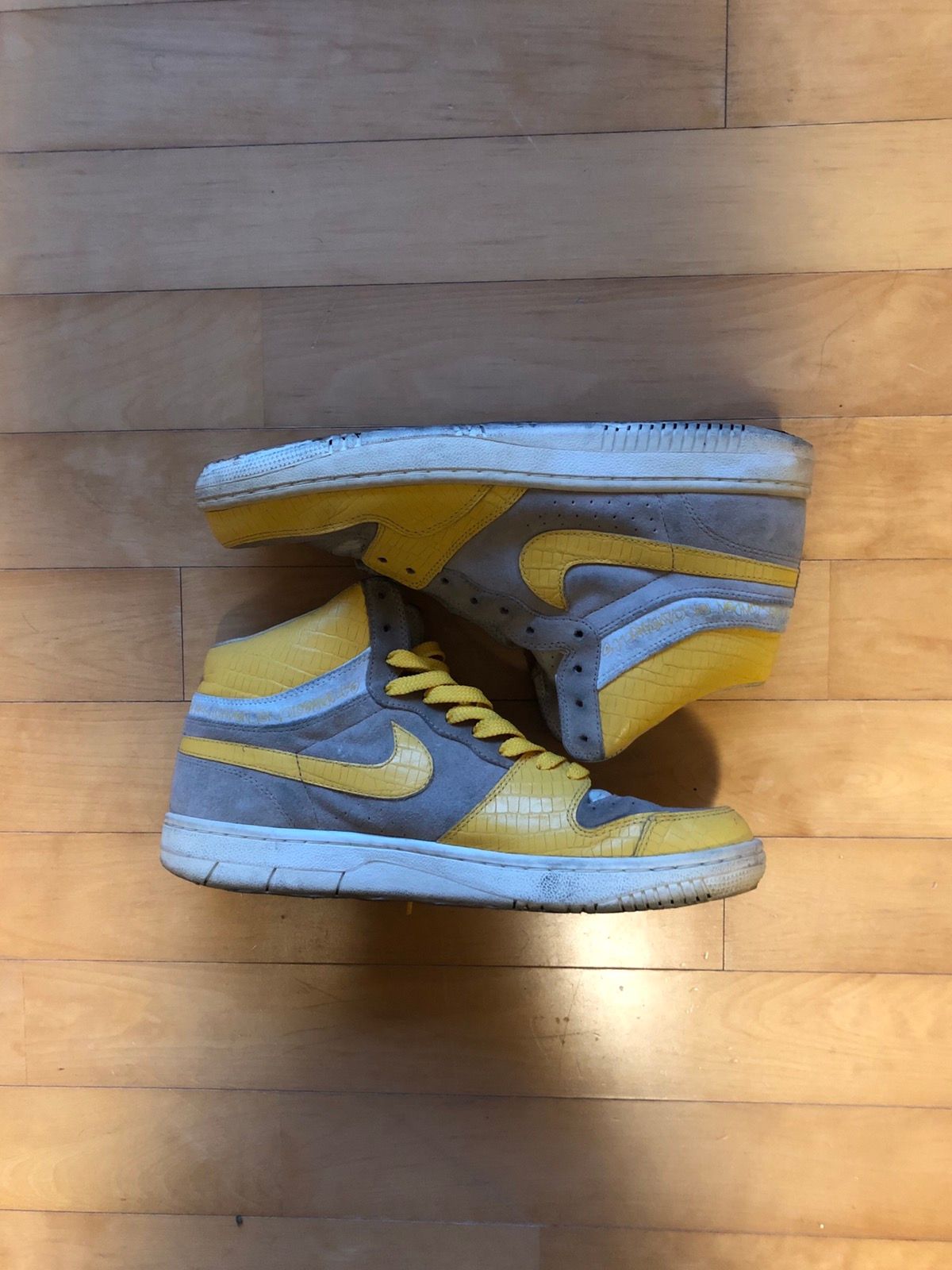 Pre-owned Nike X Stussy Court Force Us11 Shoes In Yellow
