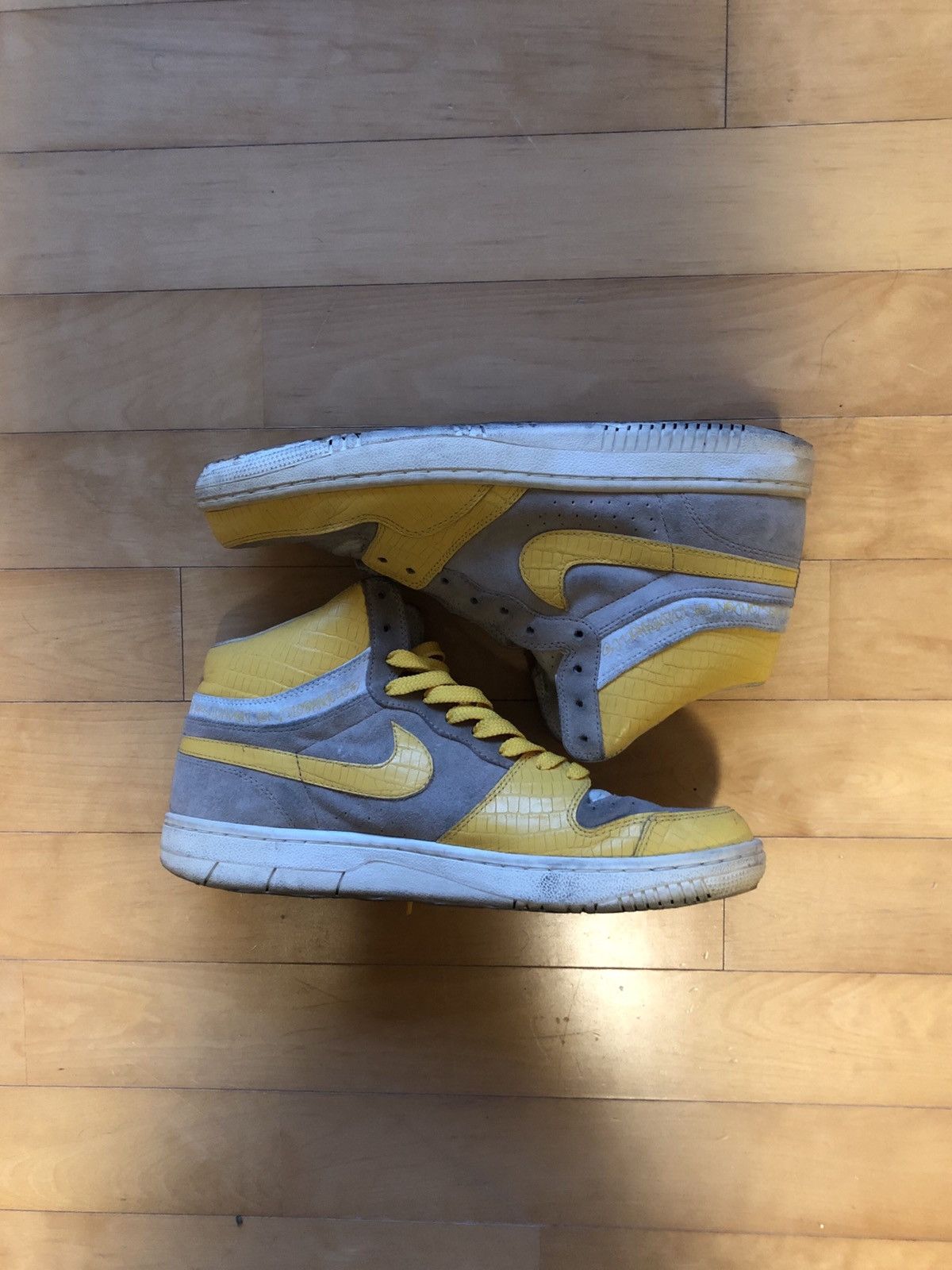 image of Nike x Stussy Court Force Us11 Shoes in Yellow, Men's