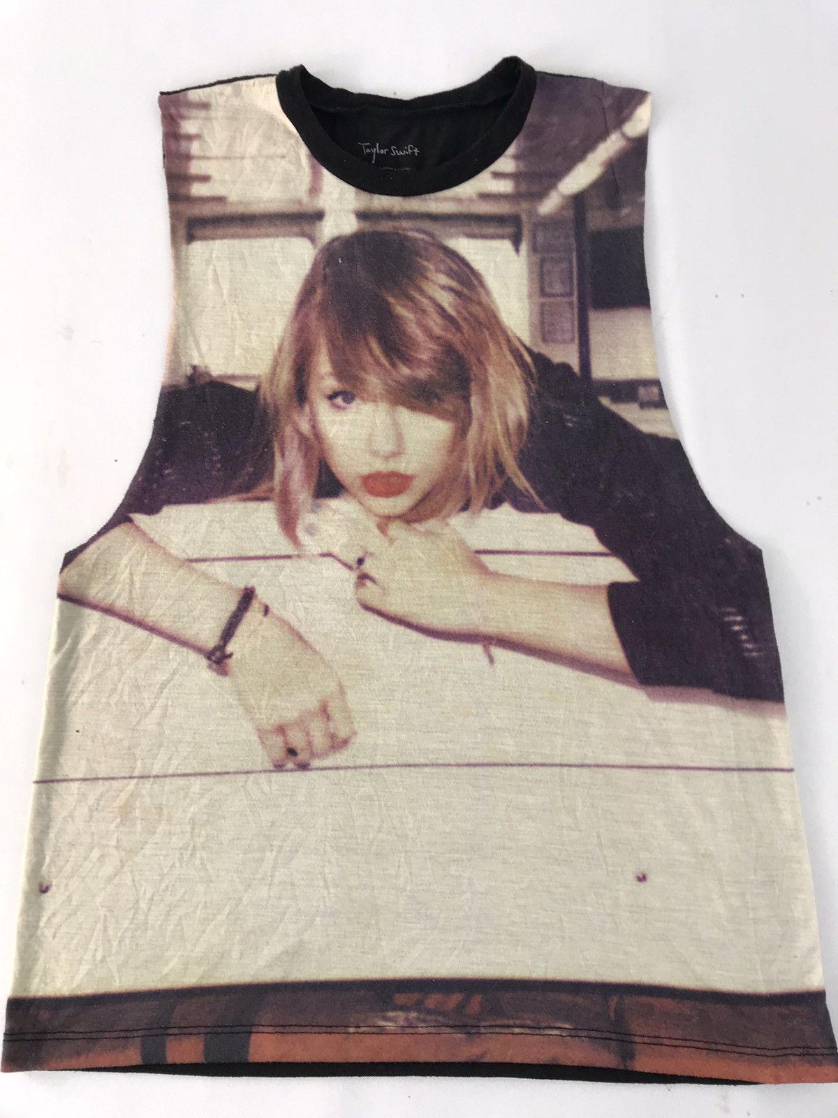 Band Tees Taylor Swift American Singer Sleeveless Top Tank Printed Size S / US 4 / IT 40 - 2 Thumbnail