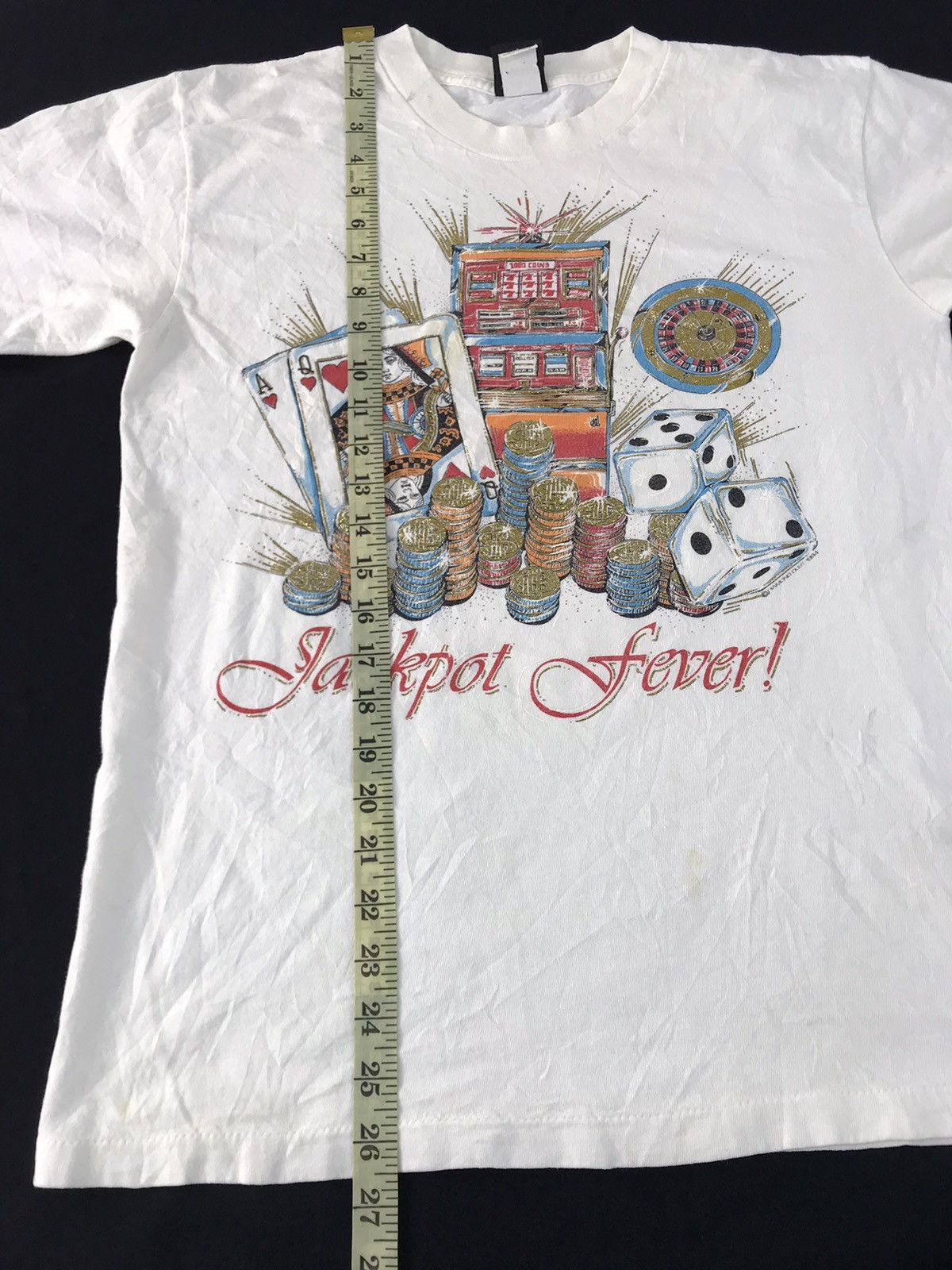 American Apparel × Vintage 90s Diamond Dust Jackport Fever Gambling Prize Printed Tee Size US M / EU 48-50 / 2 - 7 Thumbnail