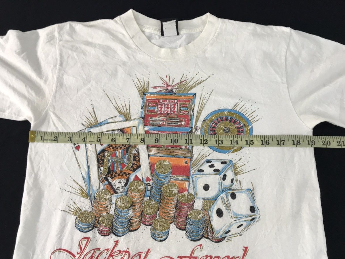 American Apparel × Vintage 90s Diamond Dust Jackport Fever Gambling Prize Printed Tee Size US M / EU 48-50 / 2 - 6 Thumbnail