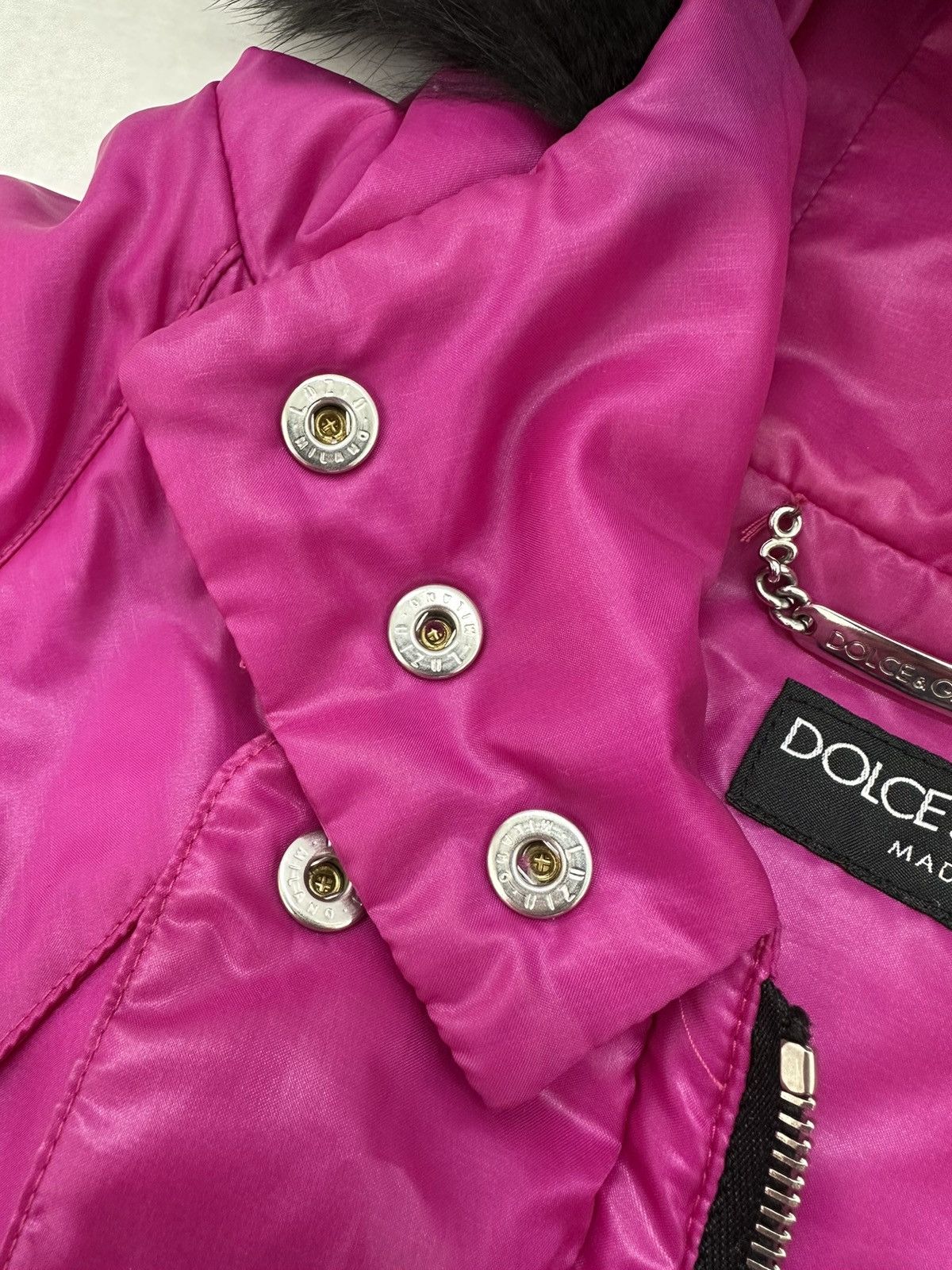 Dolce & Gabbana DOLCE&GABBANA FW 2003 Cropped Pink Jacket vintage puffer Y2K Size M / US 6-8 / IT 42-44 - 17 Thumbnail