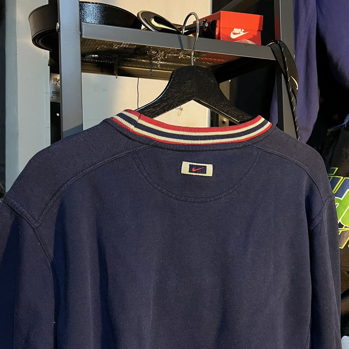 Nike × Vintage Vintage Nike Big Swoosh 90s Sweater Crewneck Sweatshirt Size US M / EU 48-50 / 2 - 2 Thumbnail