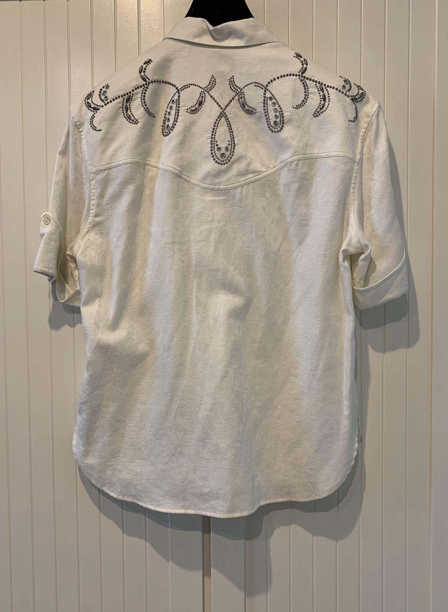 Saint Laurent Paris SS'19 Shirt Jacquard with Studded Yoke Size US M / EU 48-50 / 2 - 3 Thumbnail