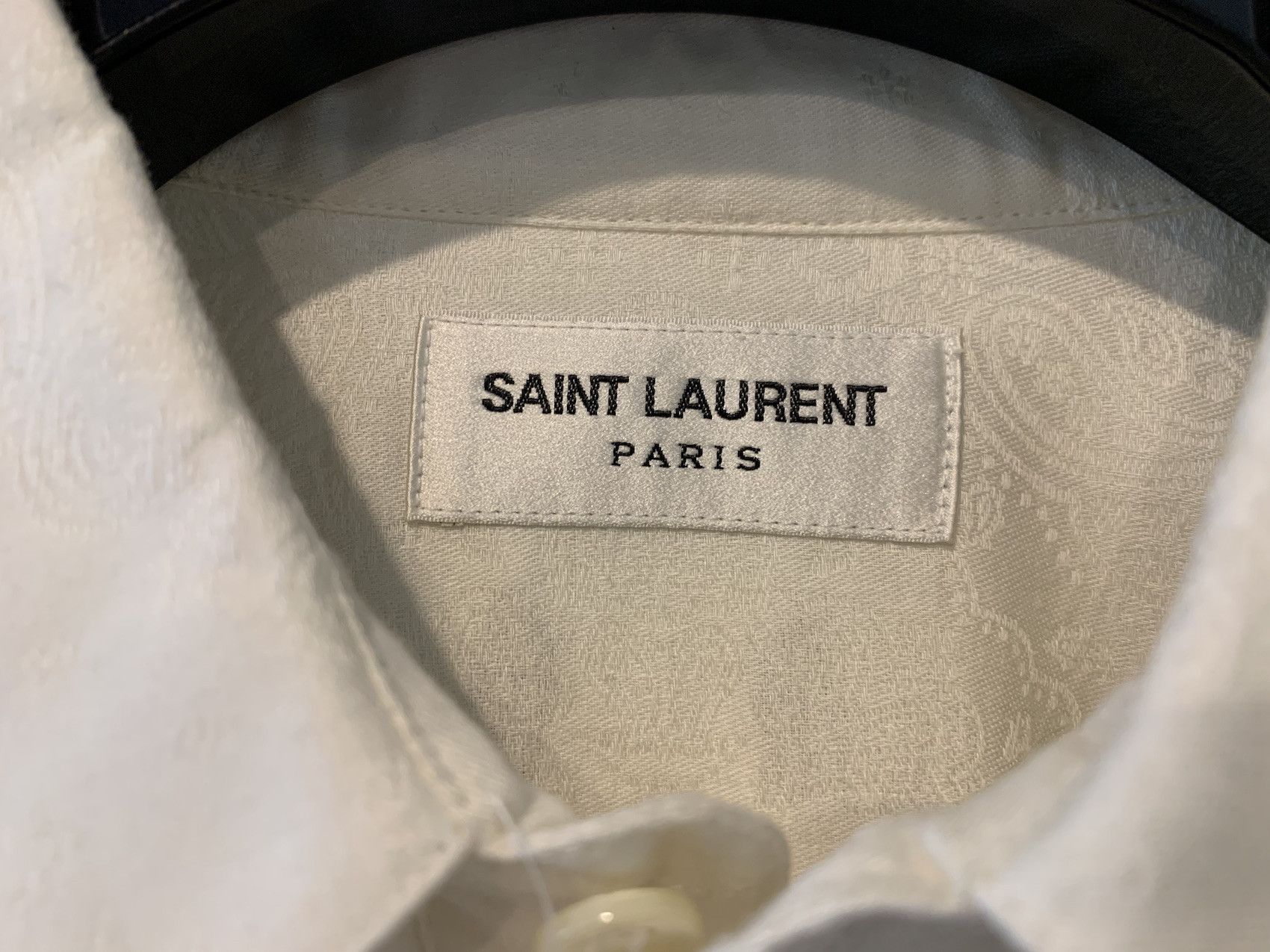 Saint Laurent Paris SS'19 Shirt Jacquard with Studded Yoke Size US M / EU 48-50 / 2 - 4 Thumbnail
