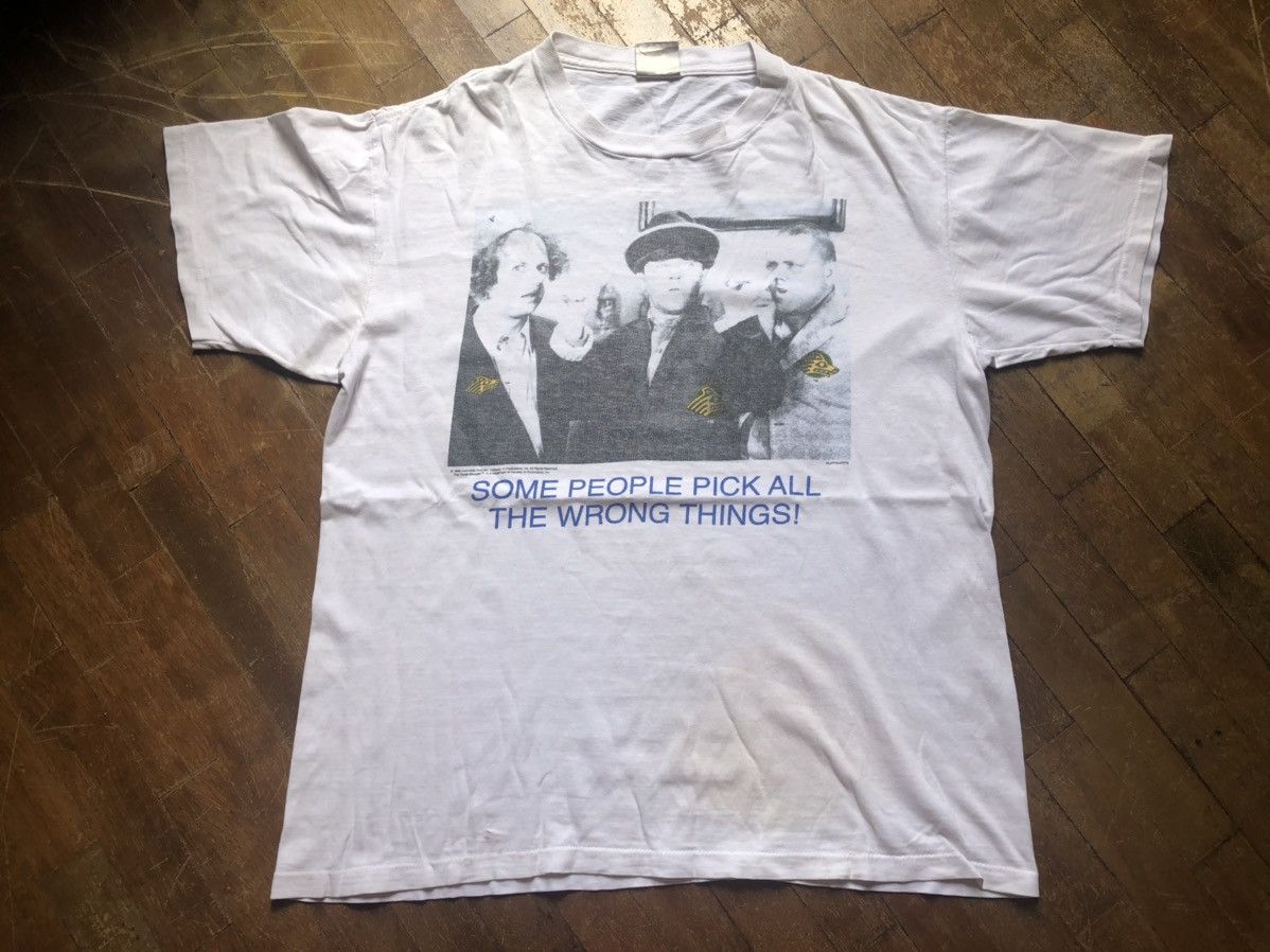 image of Hollywod x Movie Vintage The Three Stooges Movie Comedy Columbia Pictures in White, Men's (Size XL)