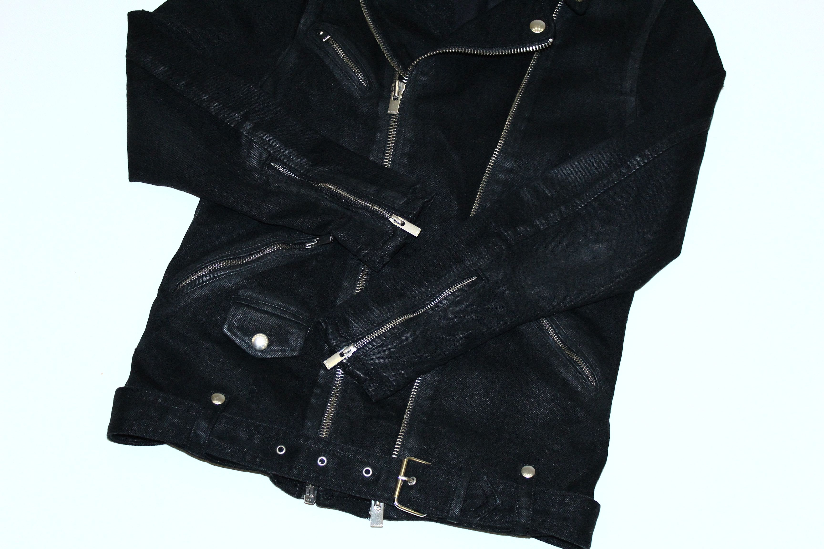 The Kooples The Kooples Distressed Denim Fabric Biker Jacket Size US S / EU 44-46 / 1 - 7 Thumbnail