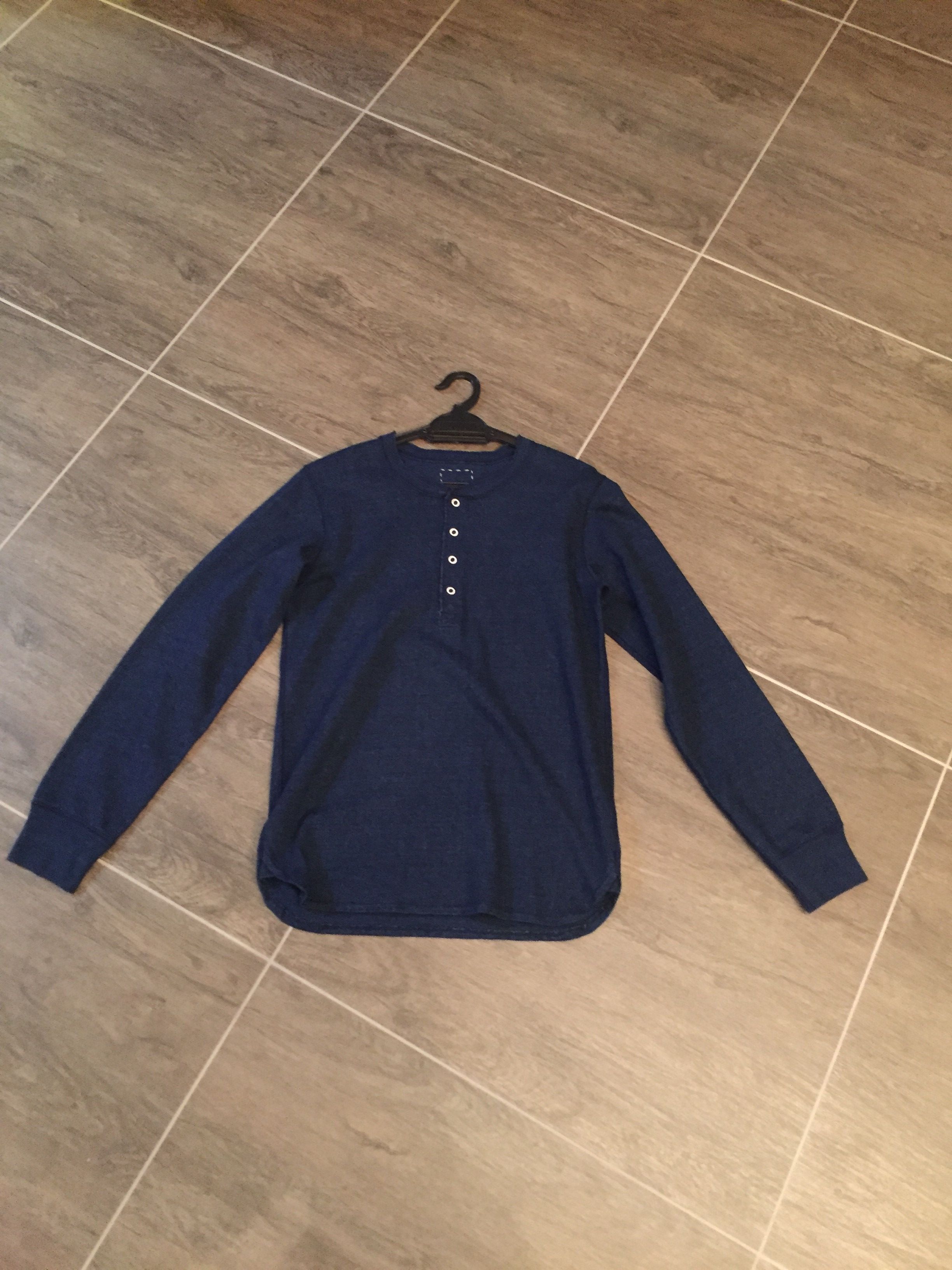 indigo brushed long sleeve henley