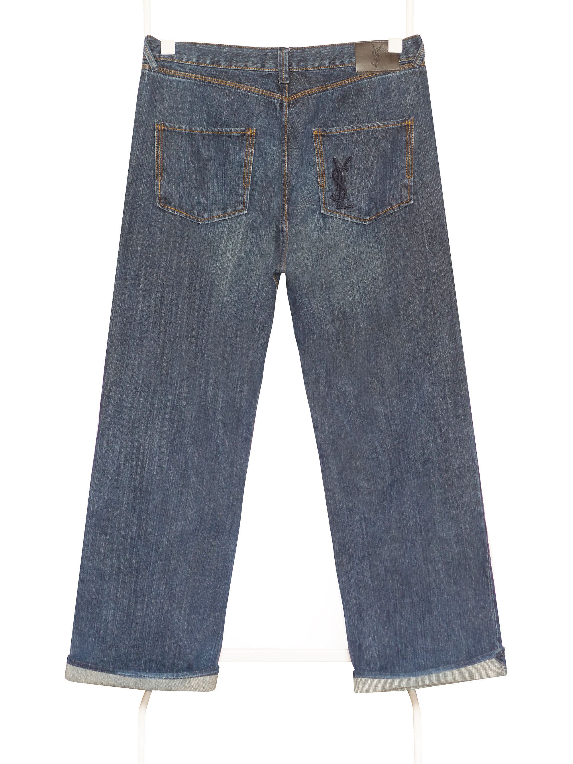 image of YSL Pour Homme x YVES Saint Laurent Denim Pants in Blue, Men's (Size 36)