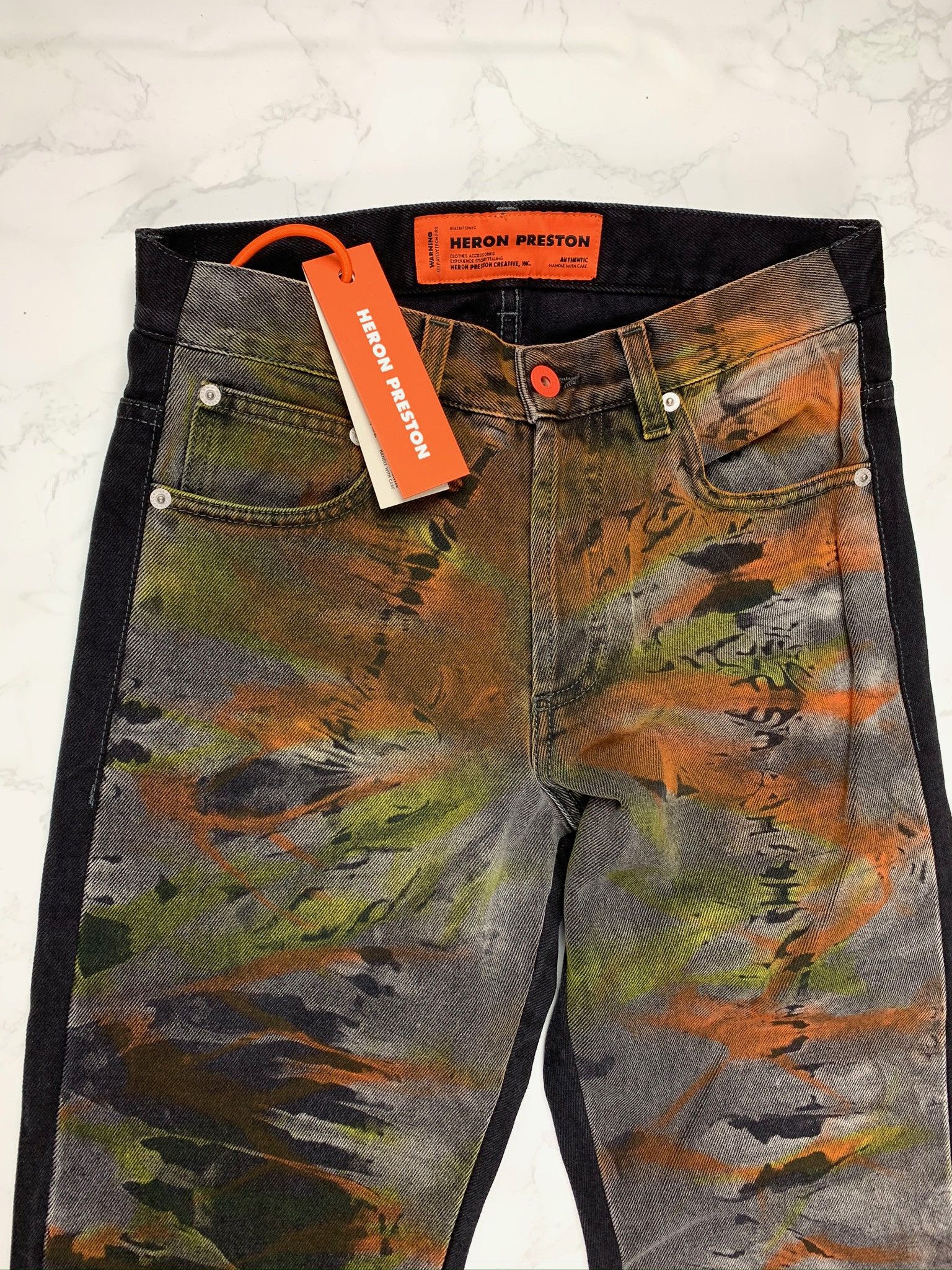 Heron Preston 🔥65% OFF🔥 [SALE] Heron Preston Tye Dye Black Denim Jeans Size US 27 - 11 Thumbnail