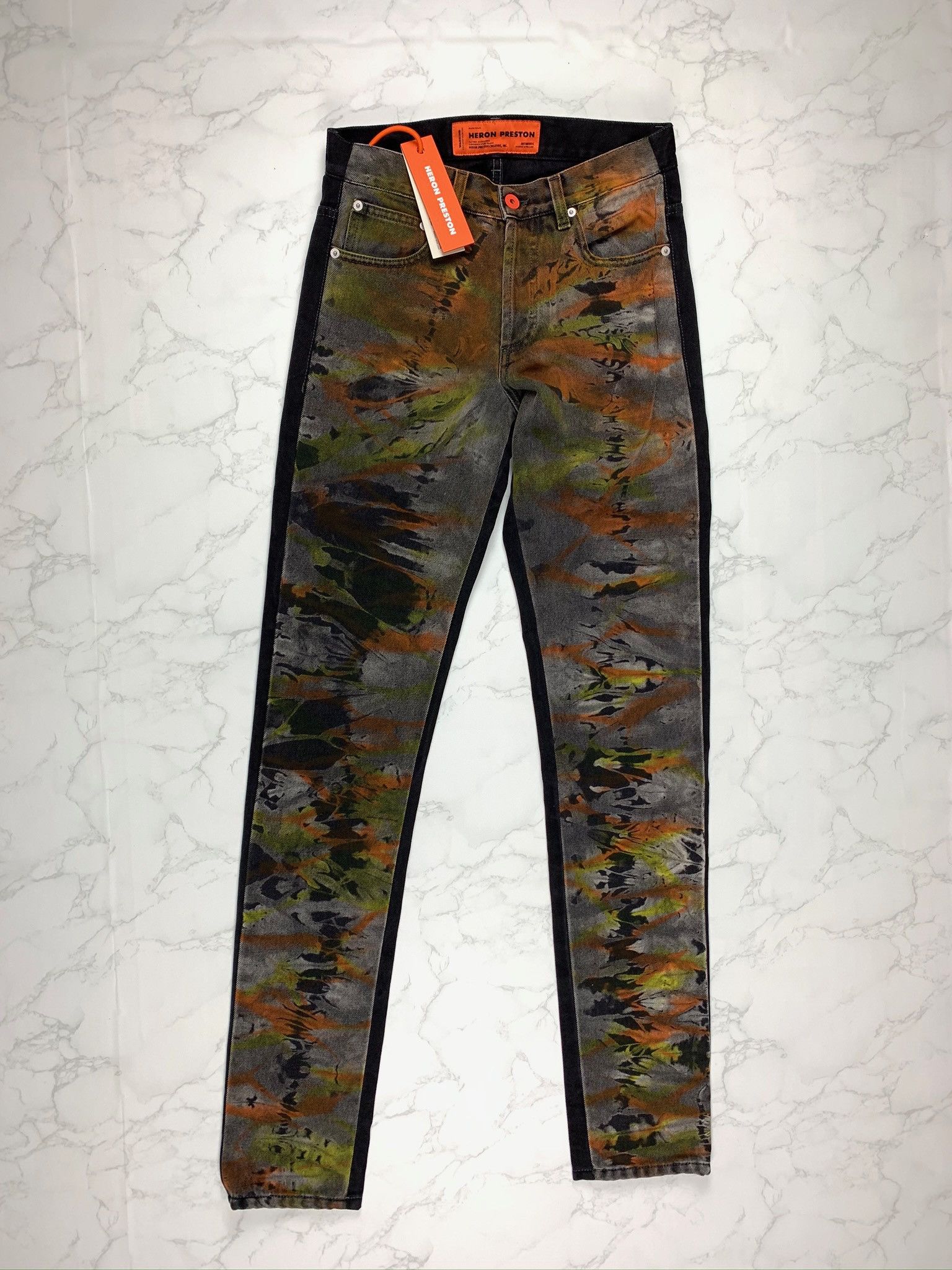 Heron Preston 🔥65% OFF🔥 [SALE] Heron Preston Tye Dye Black Denim Jeans Size US 27 - 2 Thumbnail