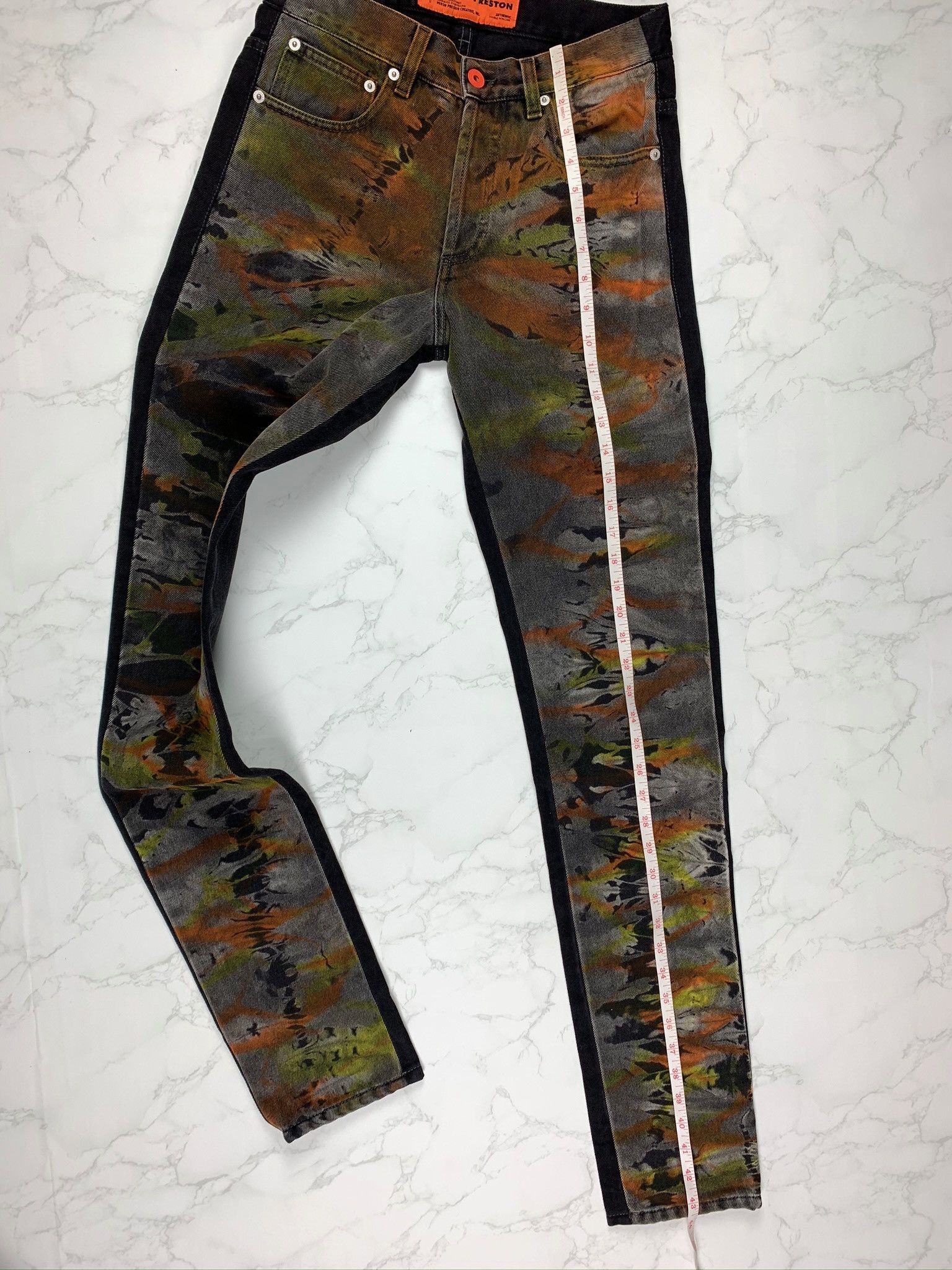Heron Preston 🔥65% OFF🔥 [SALE] Heron Preston Tye Dye Black Denim Jeans Size US 27 - 9 Thumbnail