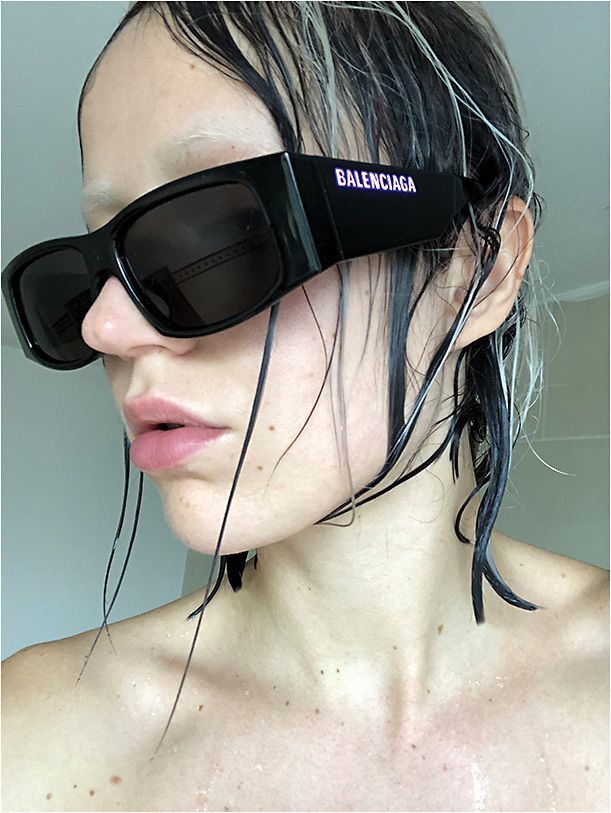 image of Balenciaga Led Sunglasses in Black, Men's