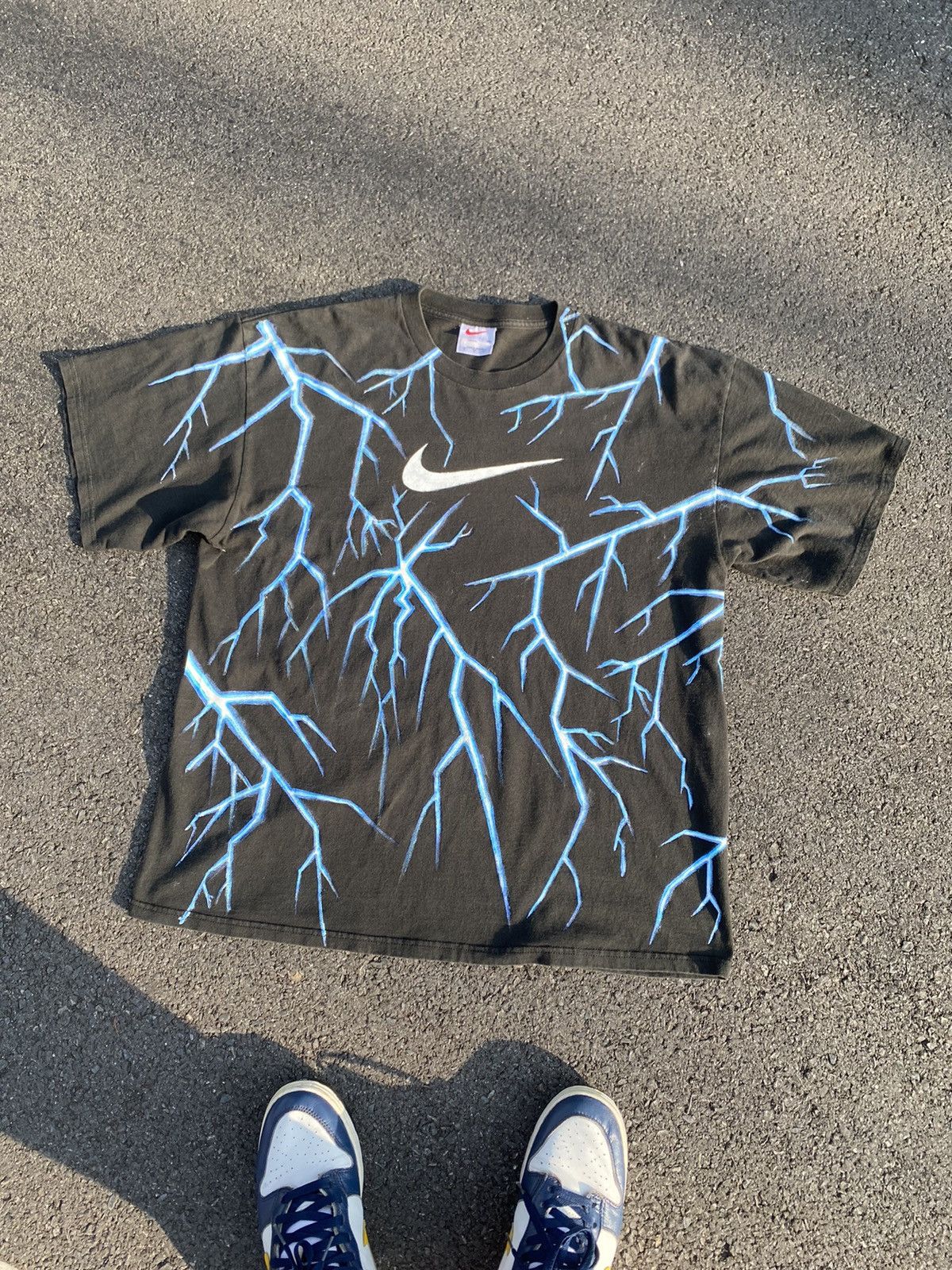 Nike × Vintage Reworked Vintage Nike Thunder 90s tee Size US XL / EU 56 / 4 - 1 Thumbnail