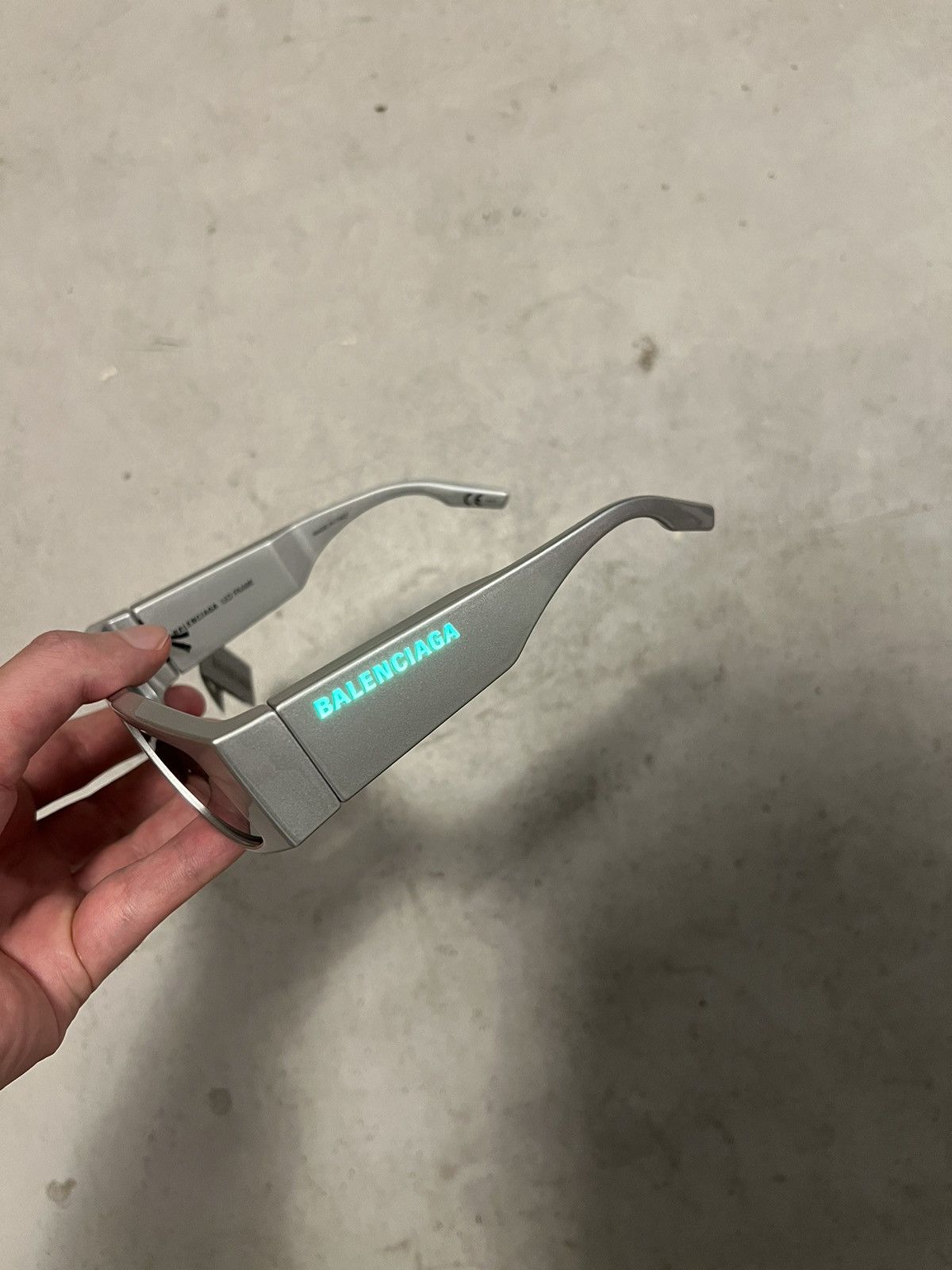 image of Balenciaga Led Sunglasses in Silver, Men's