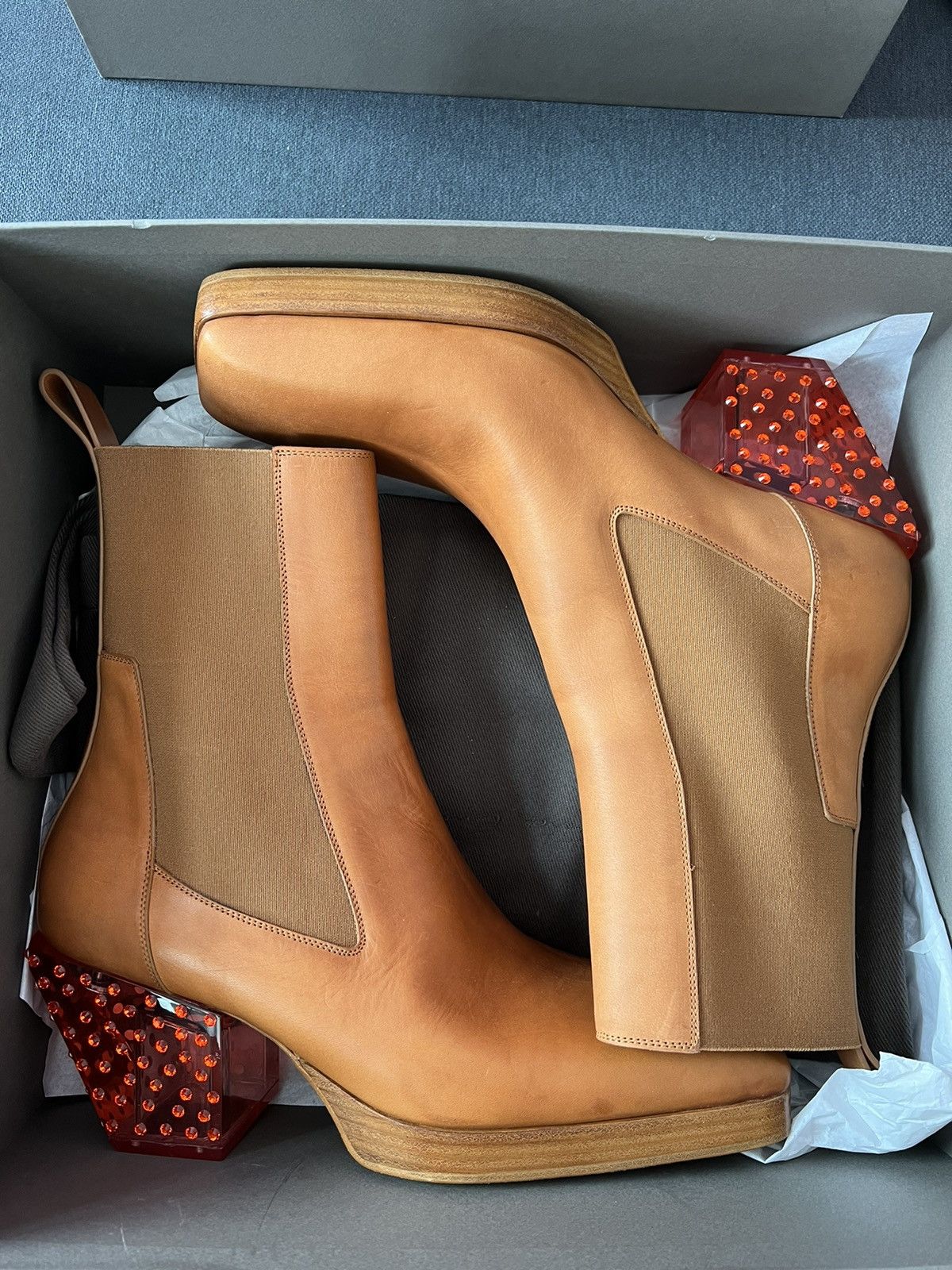 Rick Owens DELETE IN 2 DAYS SAMPLE 1o1 Crazy rare CLEAR SOLE BOOTS Size US 11 / EU 44 - 3 Thumbnail