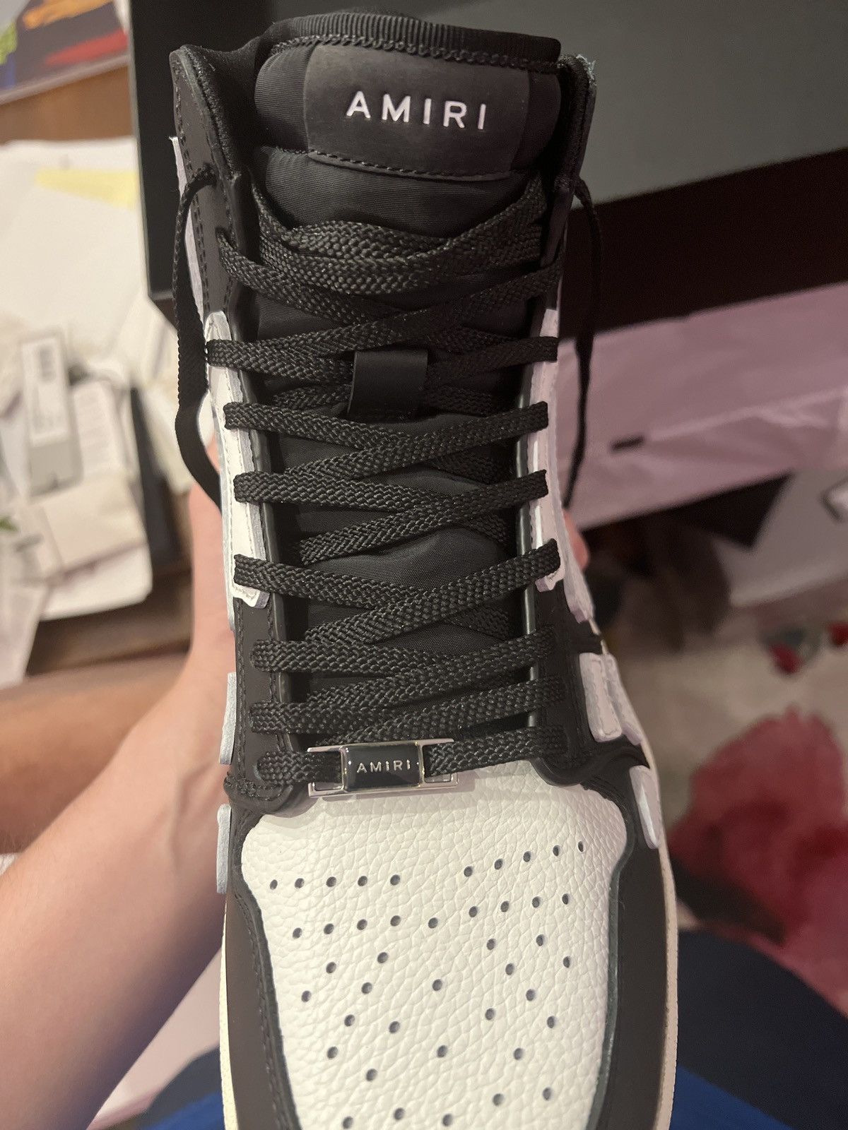 Amiri Amiri SKEL-HI black white sneaker Size US 10 / EU 43 - 11 Thumbnail