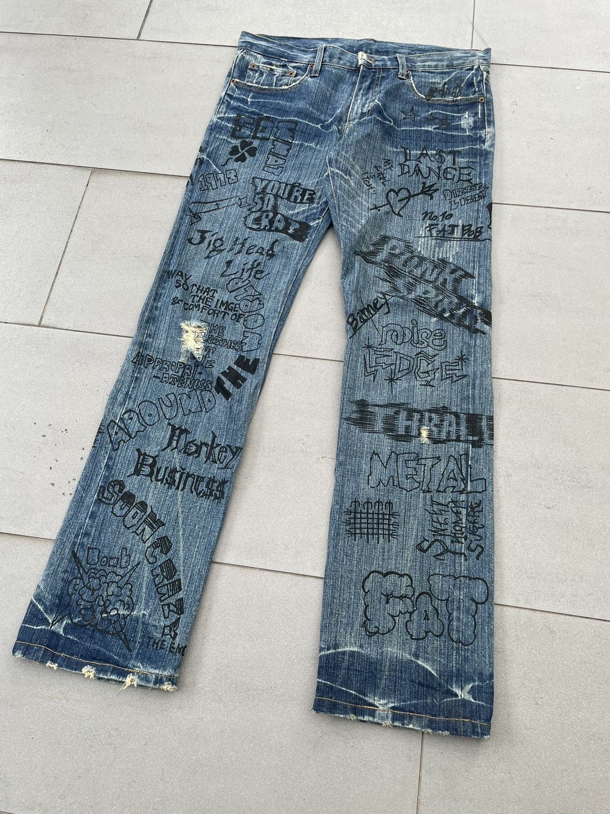 Hysteric Glamour Rare Vintage Distressed Punk Seditionaries Jeans Size US 34 / EU 50 - 3 Thumbnail