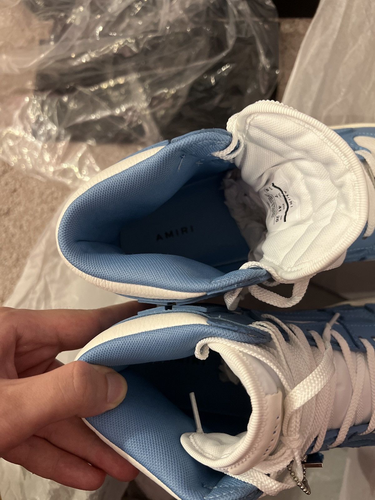 Amiri Amiri SKEL-HI white blue sneaker Size US 8 / EU 41 - 12 Thumbnail