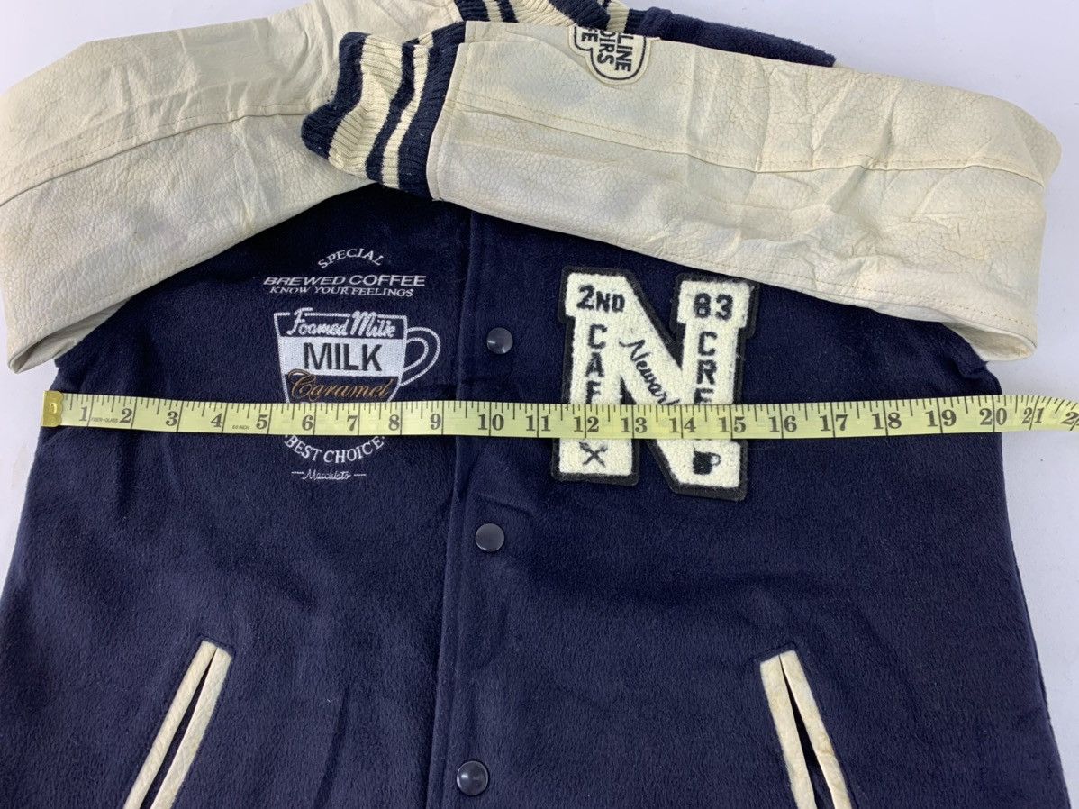 Japanese Brand Rivet & Surge 2nd Cafe Crew Leather Sleeve Varsity Jacket Size M / US 6-8 / IT 42-44 - 12 Thumbnail