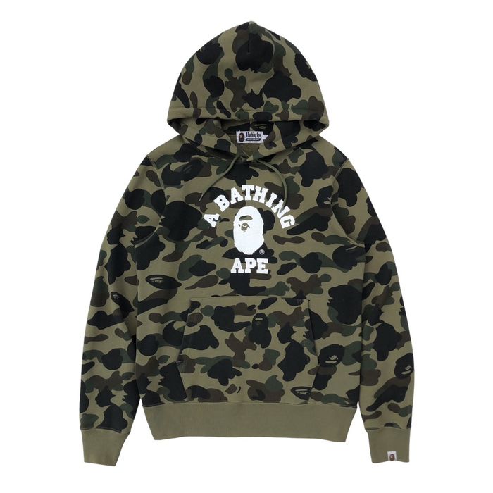 Bape 1st Camo College Pullover Hoodie | Grailed