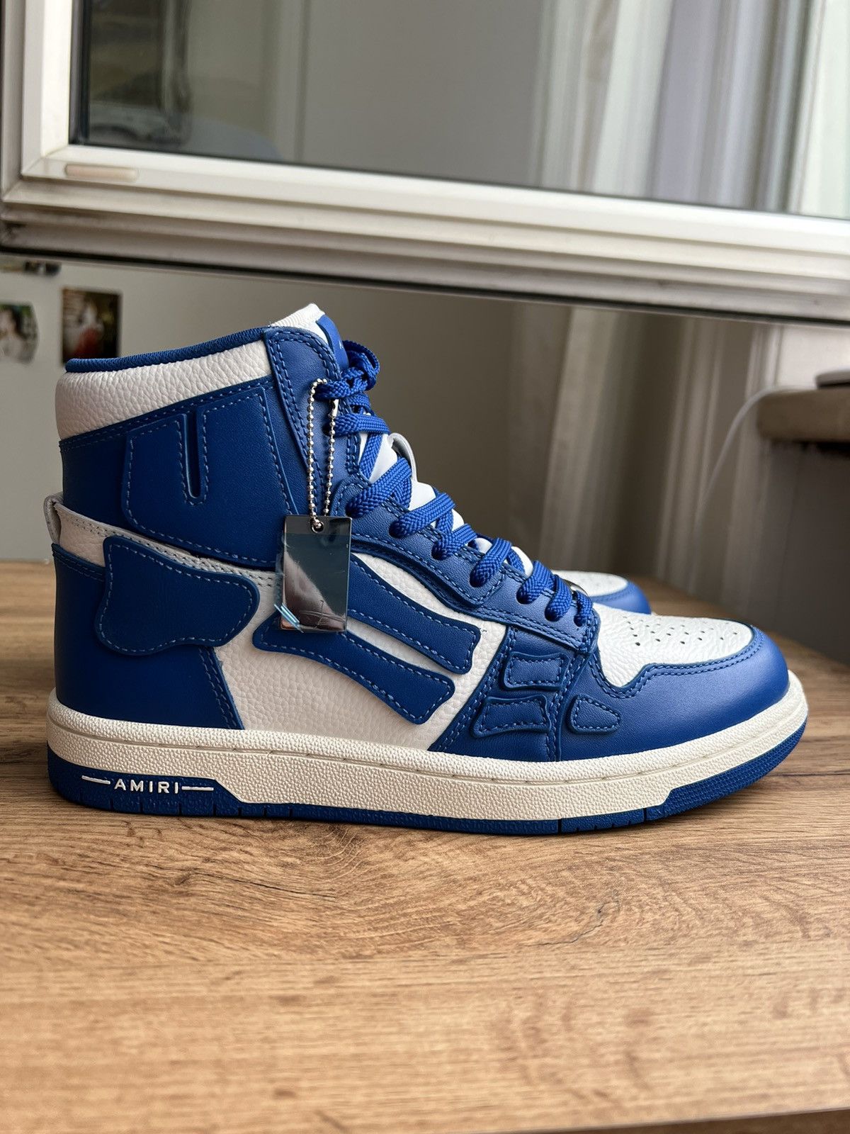 Amiri AMIRI WHITE/ BLUE SKEL HI SNEAKER Size US 7 / EU 40 - 6 Thumbnail