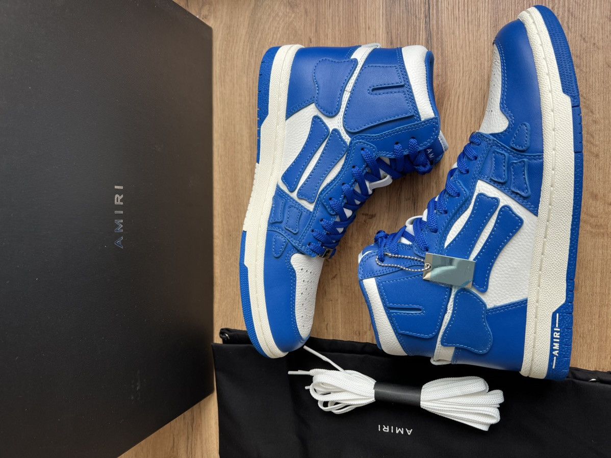 Amiri AMIRI WHITE/ BLUE SKEL HI SNEAKER Size US 7 / EU 40 - 3 Thumbnail