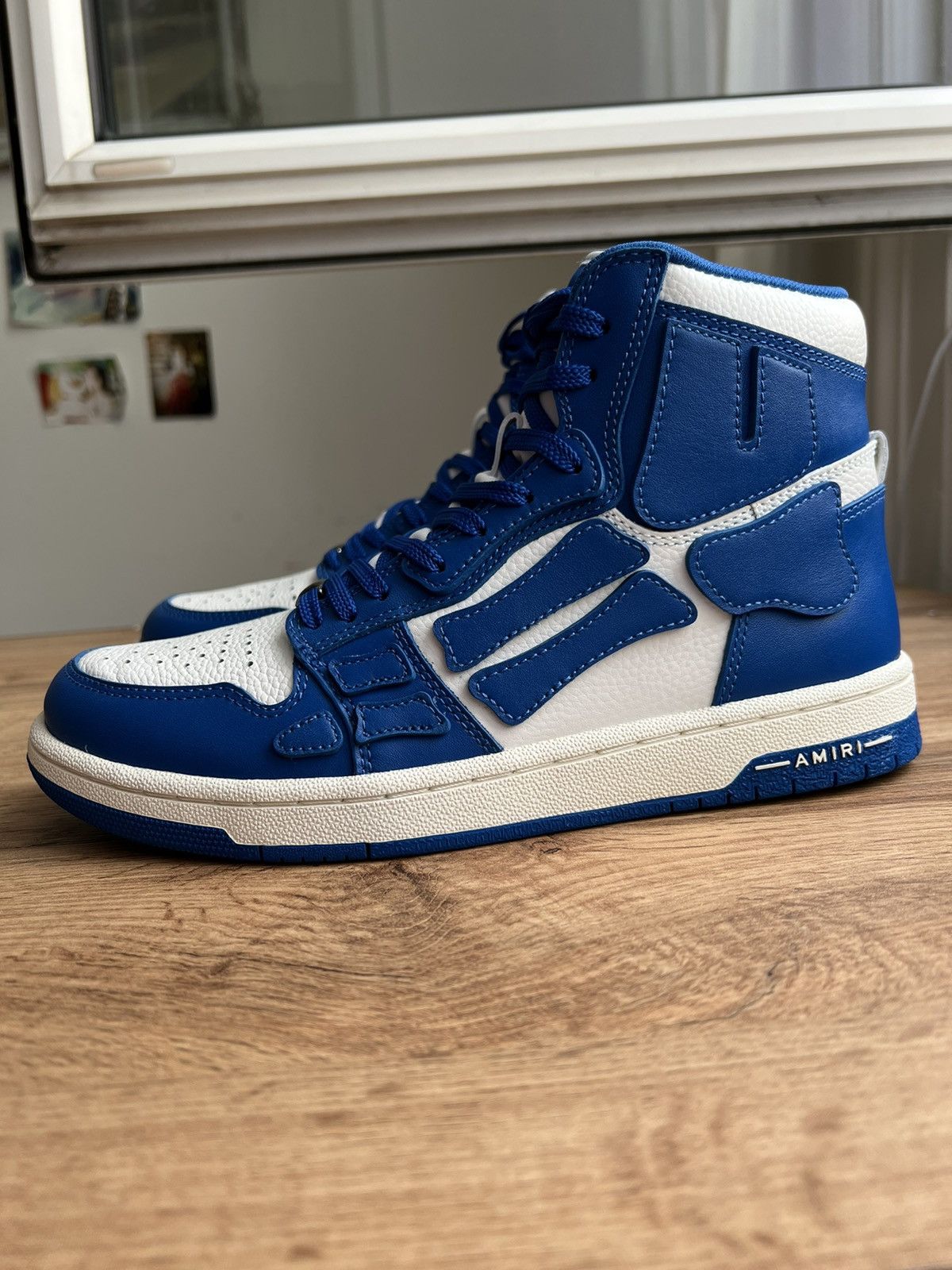 Amiri AMIRI WHITE/ BLUE SKEL HI SNEAKER Size US 7 / EU 40 - 8 Thumbnail