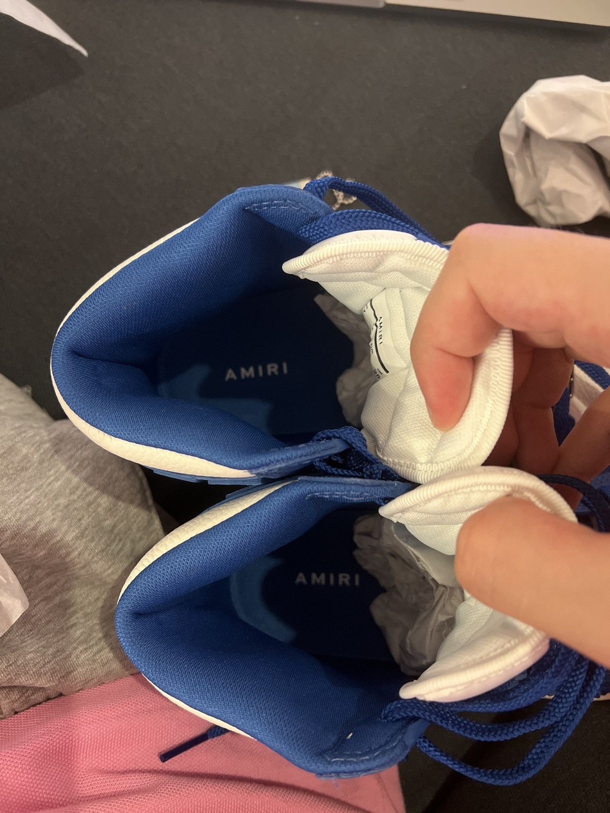 Amiri AMIRI WHITE/ BLUE SKEL HI SNEAKER Size US 7 / EU 40 - 14 Thumbnail