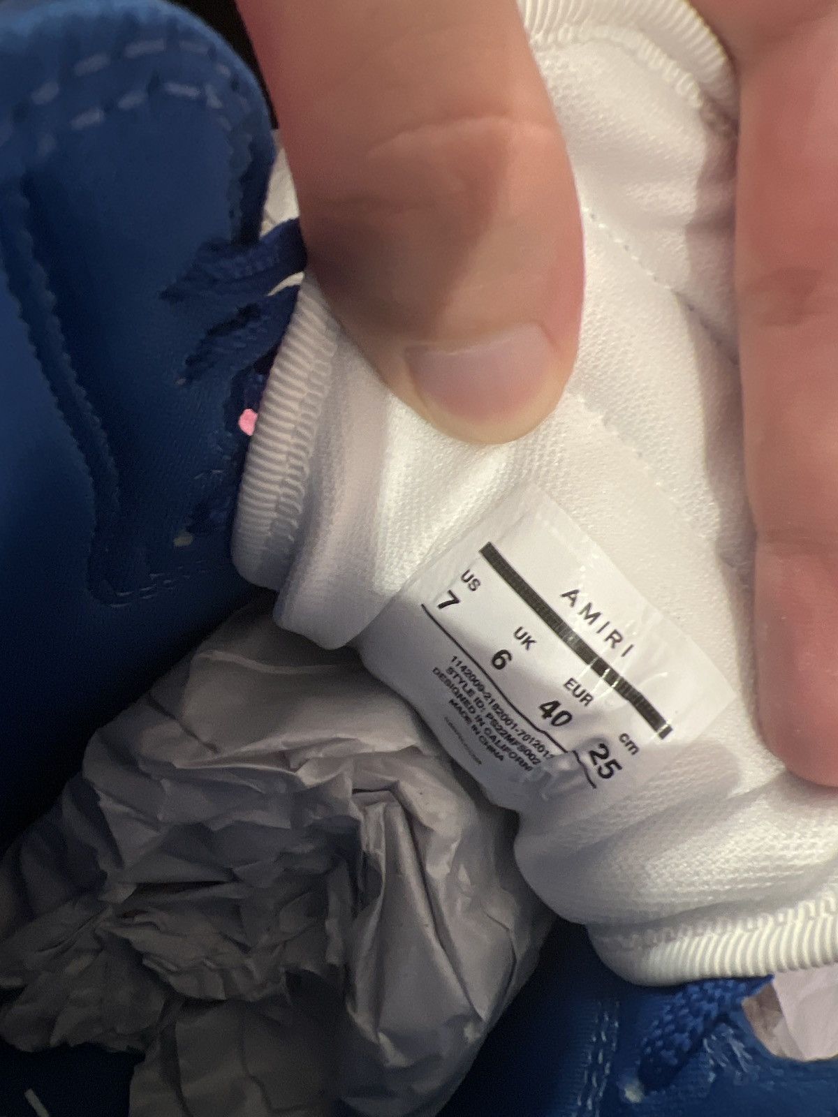 Amiri AMIRI WHITE/ BLUE SKEL HI SNEAKER Size US 7 / EU 40 - 13 Thumbnail