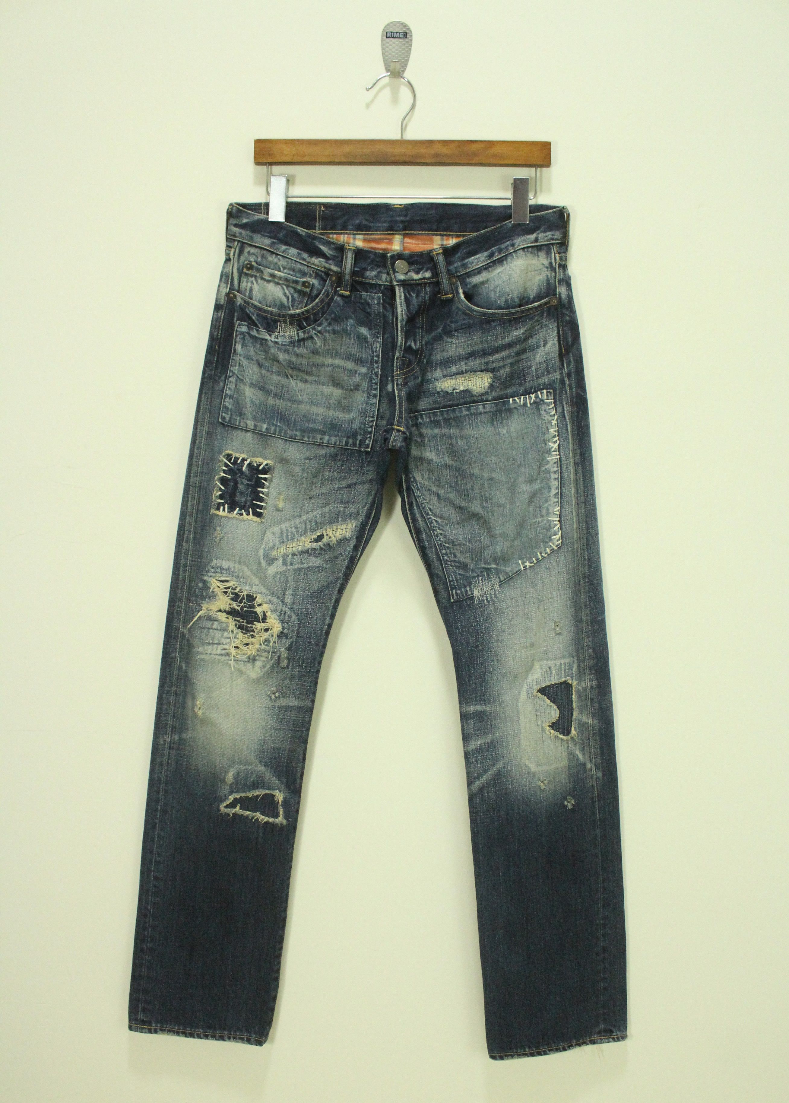 Eternal ETERNAL Denim SASHIKO BORO Patchwork Low Rise Size US 30 / EU 46 - 12 Thumbnail