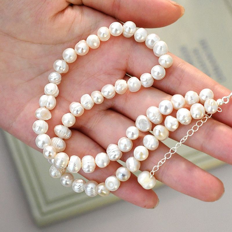 Handmade × Jewelry Natural Freshwater Pearl Chokers Necklace Size ONE SIZE - 5 Thumbnail