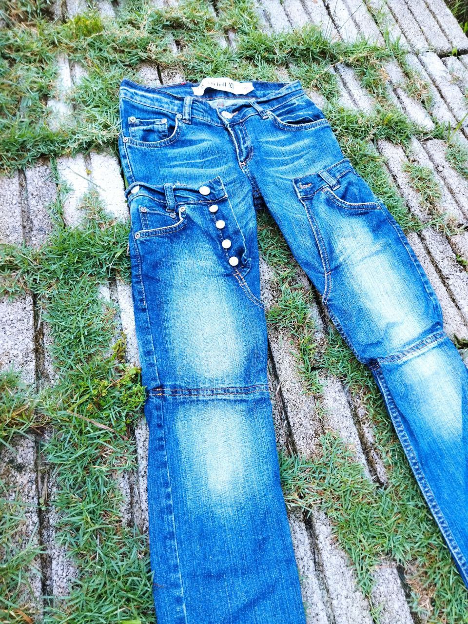 Japanese Brand Vintage Waggon Japan Made For Punk Double Waist Jeans Size 26" / US 2 / IT 38 - 10 Thumbnail