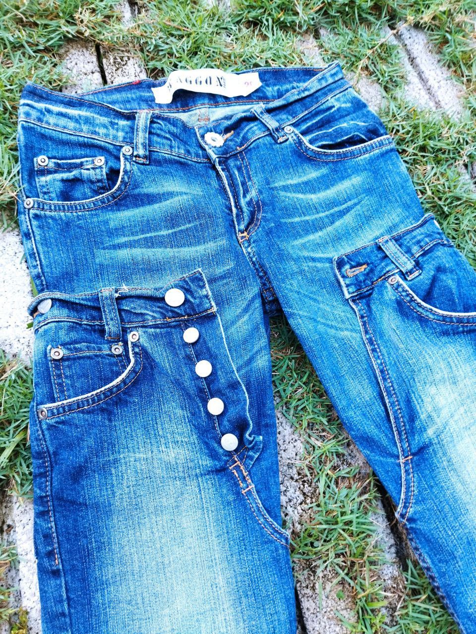 Japanese Brand Vintage Waggon Japan Made For Punk Double Waist Jeans Size 26" / US 2 / IT 38 - 11 Thumbnail