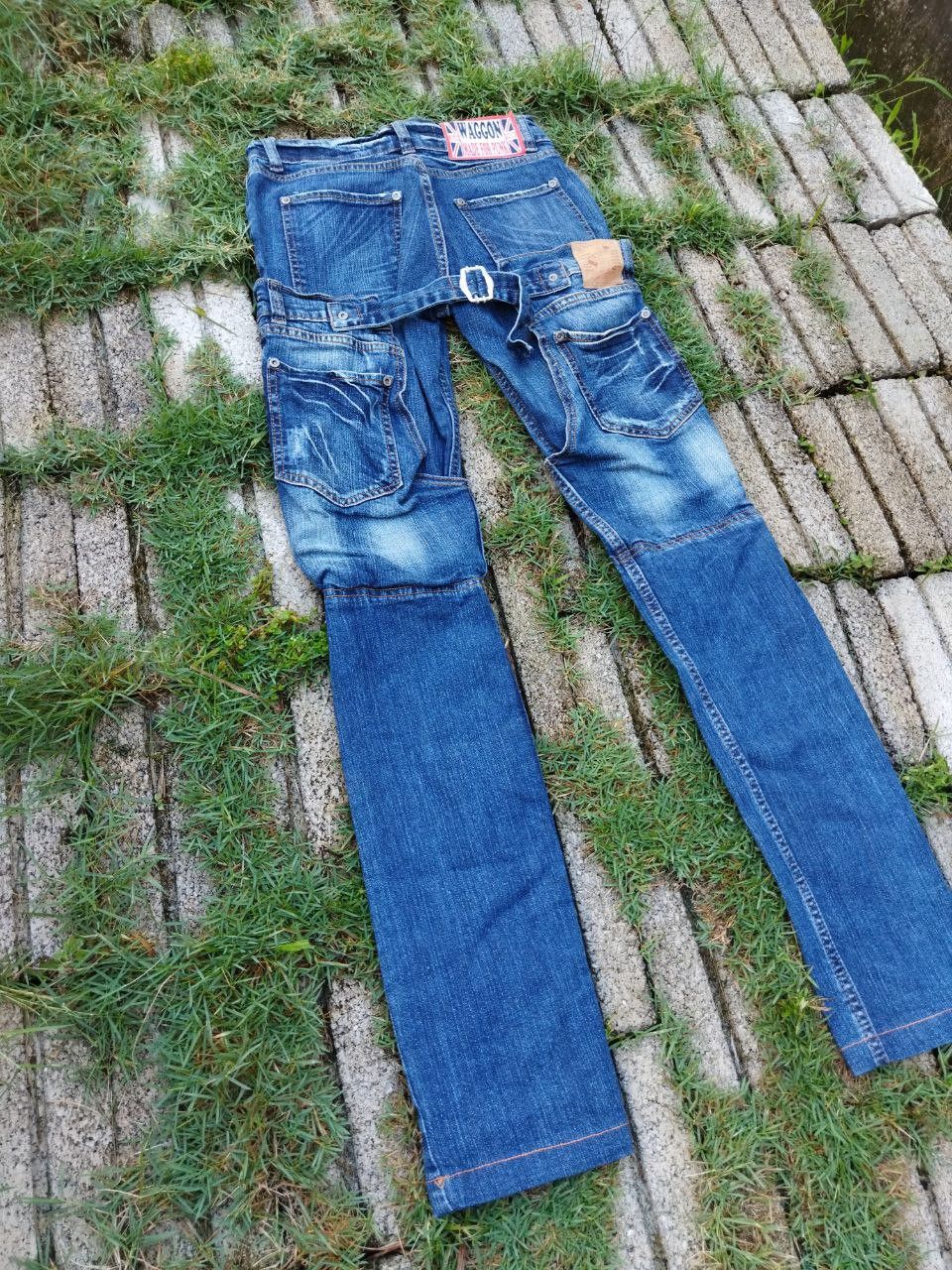 Japanese Brand Vintage Waggon Japan Made For Punk Double Waist Jeans Size 26" / US 2 / IT 38 - 3 Thumbnail
