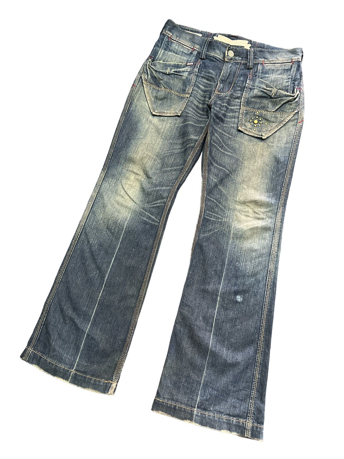 Japanese Brand × Vintage FLARED💥 LIBERTO BUSH PANT STUDDED DISTRESSED DENIM PANT Size US 32 / EU 48 - 5 Thumbnail