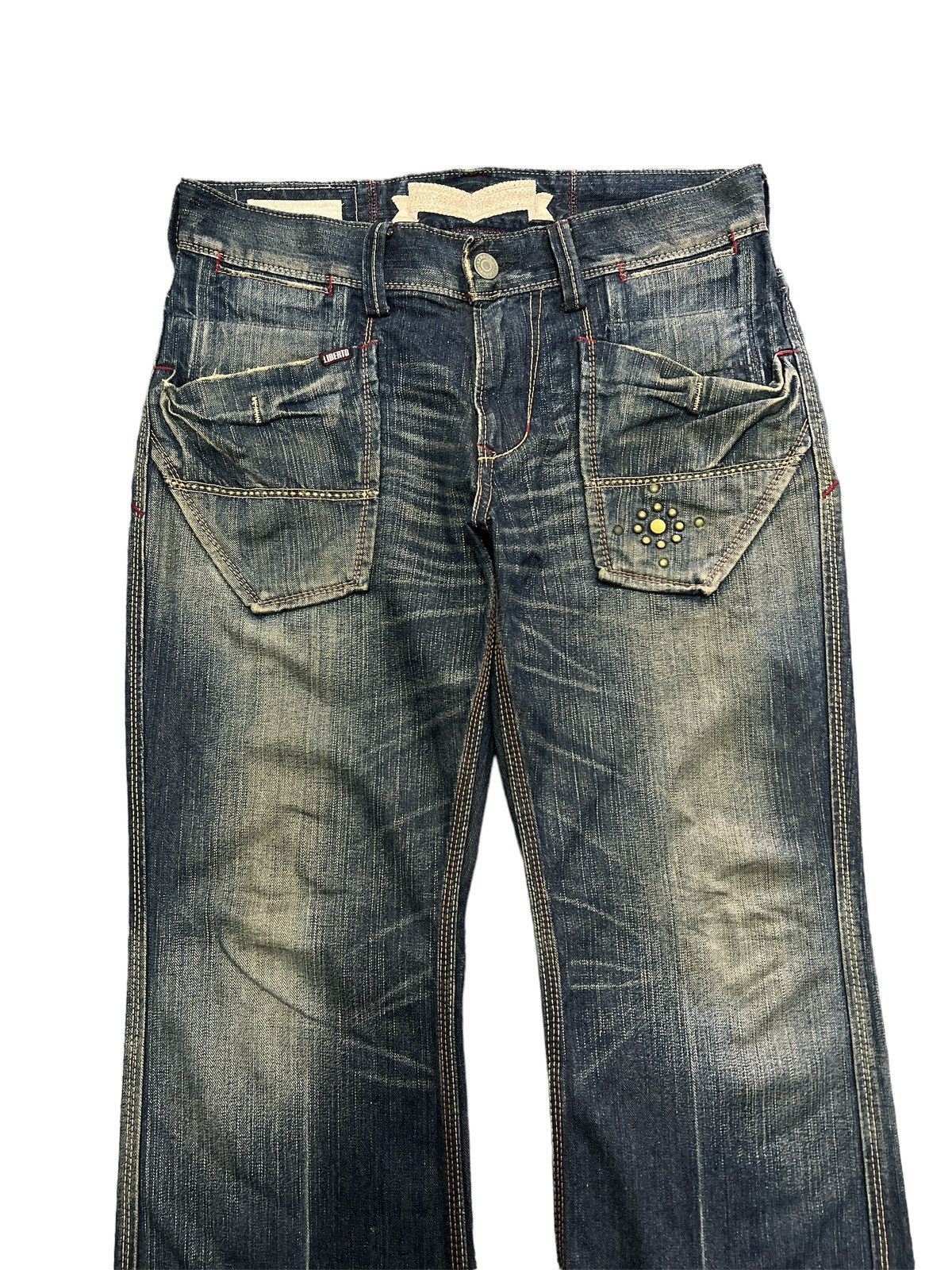 Japanese Brand × Vintage FLARED💥 LIBERTO BUSH PANT STUDDED DISTRESSED DENIM PANT Size US 32 / EU 48 - 2 Thumbnail